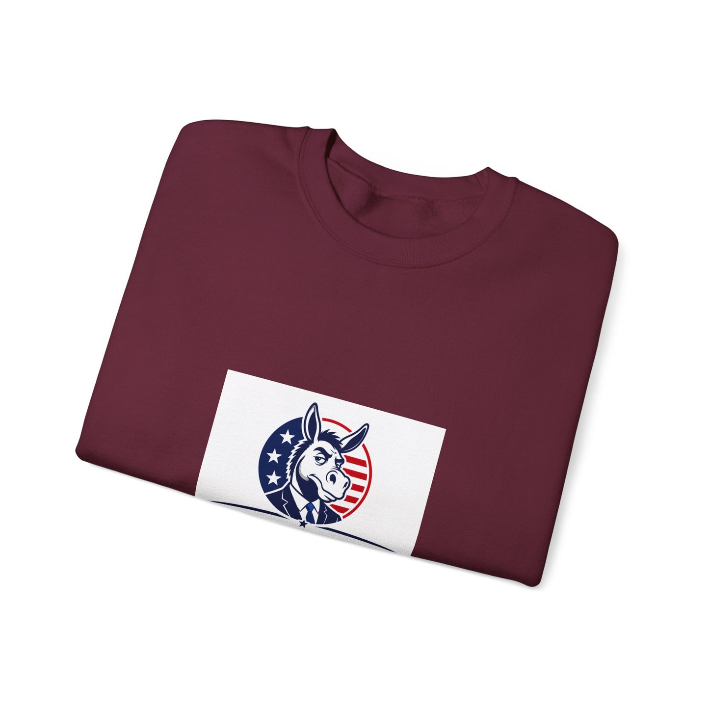 Crewneck Sweatshirt — 'Dummacrats' Patriotic Donkey Graphic
