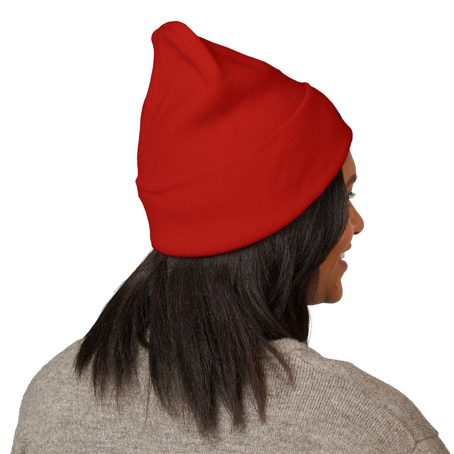 Patriotic Bulldog Embroidered Cuffed Beanie