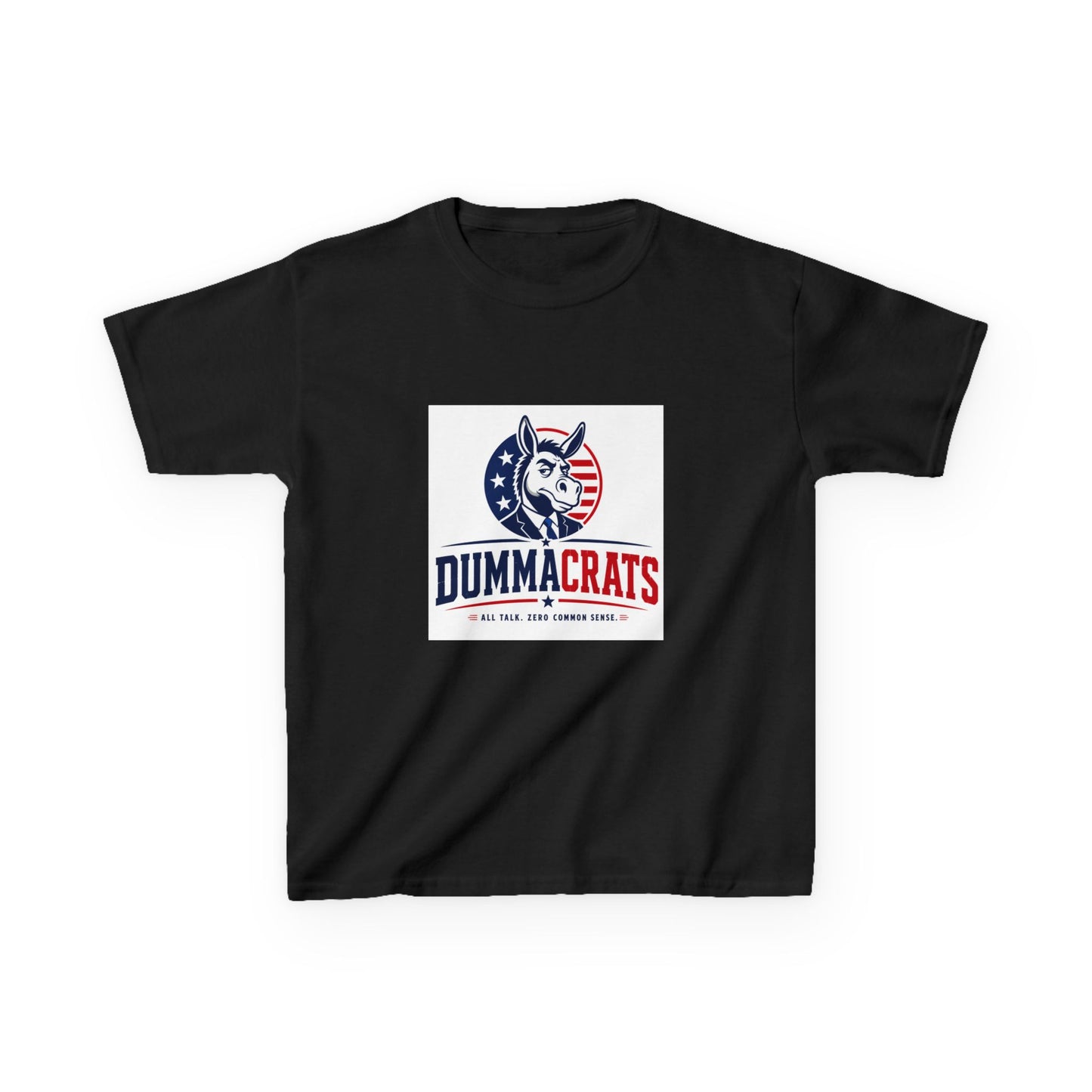 Kids Tee — "Dummacr@ts" Patriotic Donkey Graphic