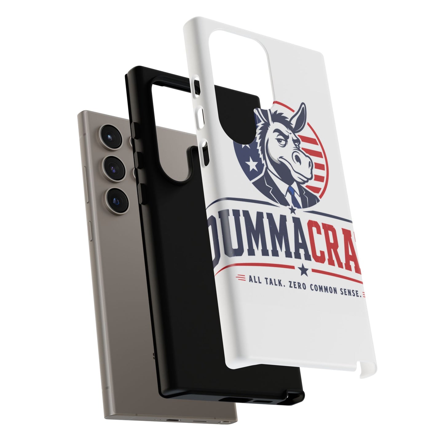 Phone Case — 'DemmaCrat' Political Donkey Design, Patriotic Anti-Democrat Graphic