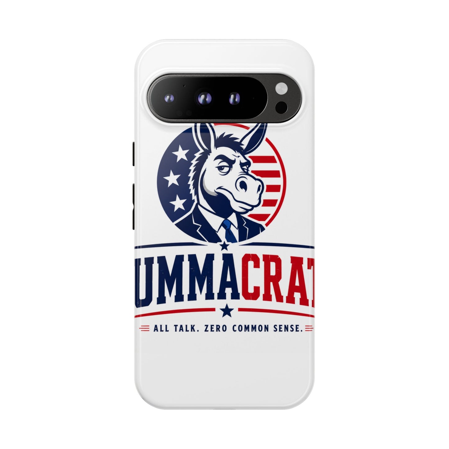 Phone Case — 'DemmaCrat' Political Donkey Design, Patriotic Anti-Democrat Graphic