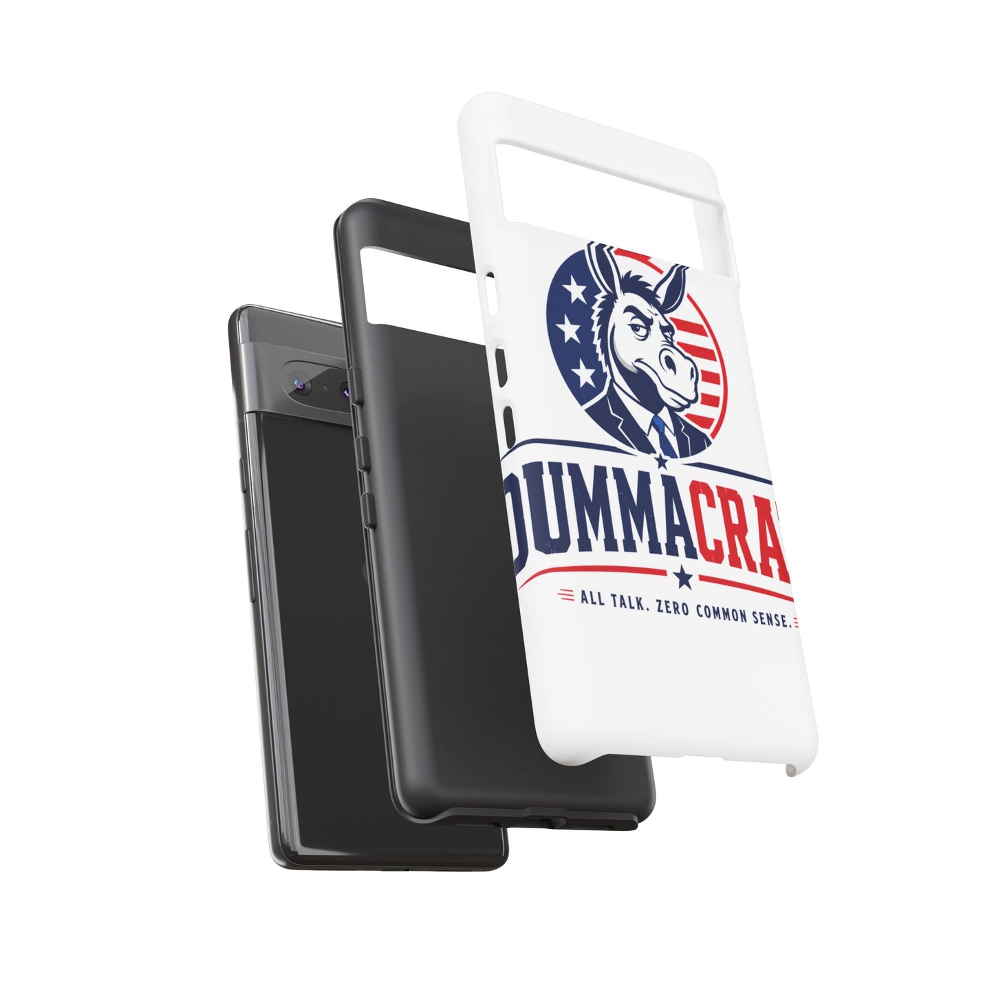 Phone Case — 'DemmaCrat' Political Donkey Design, Patriotic Anti-Democrat Graphic
