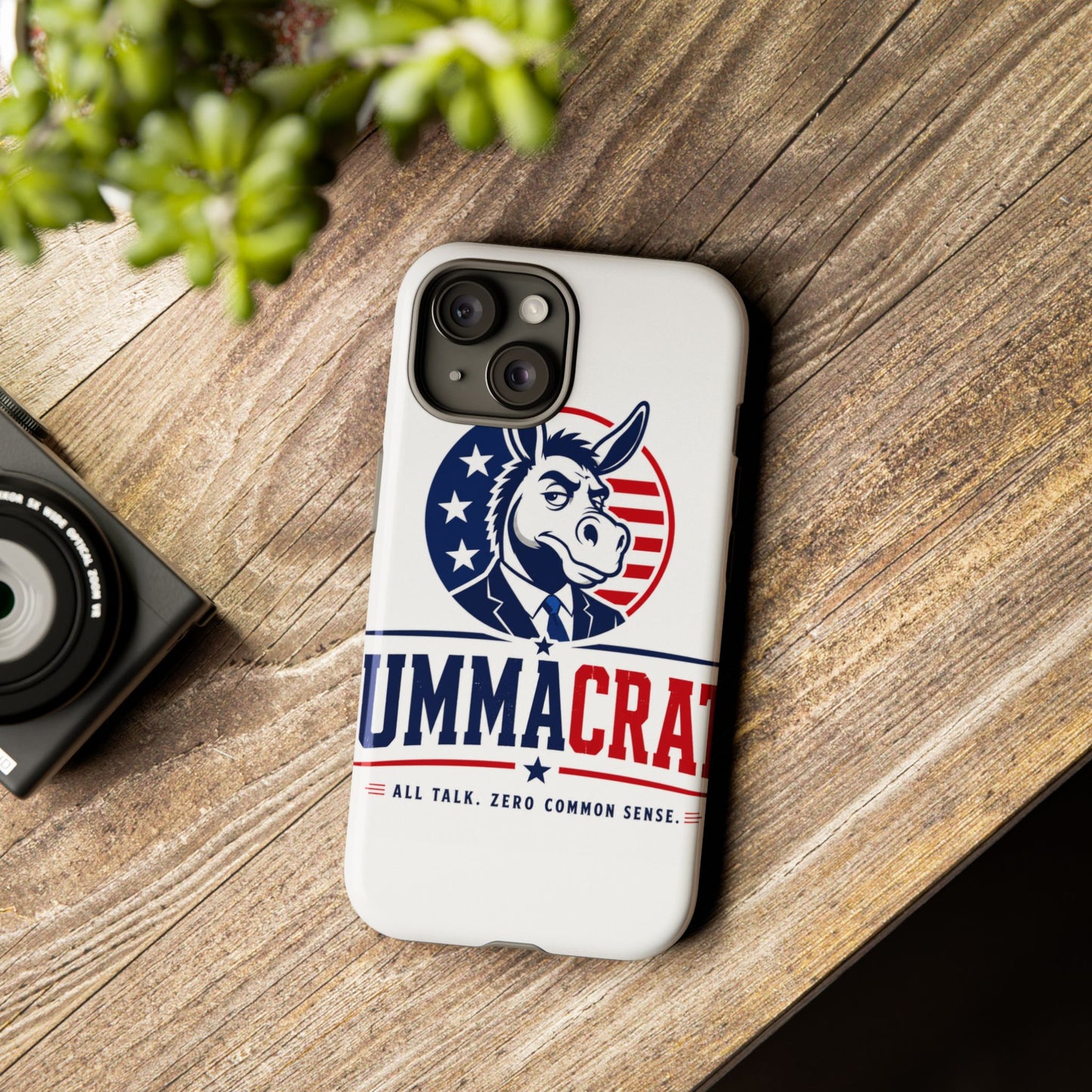 Phone Case — 'DemmaCrat' Political Donkey Design, Patriotic Anti-Democrat Graphic