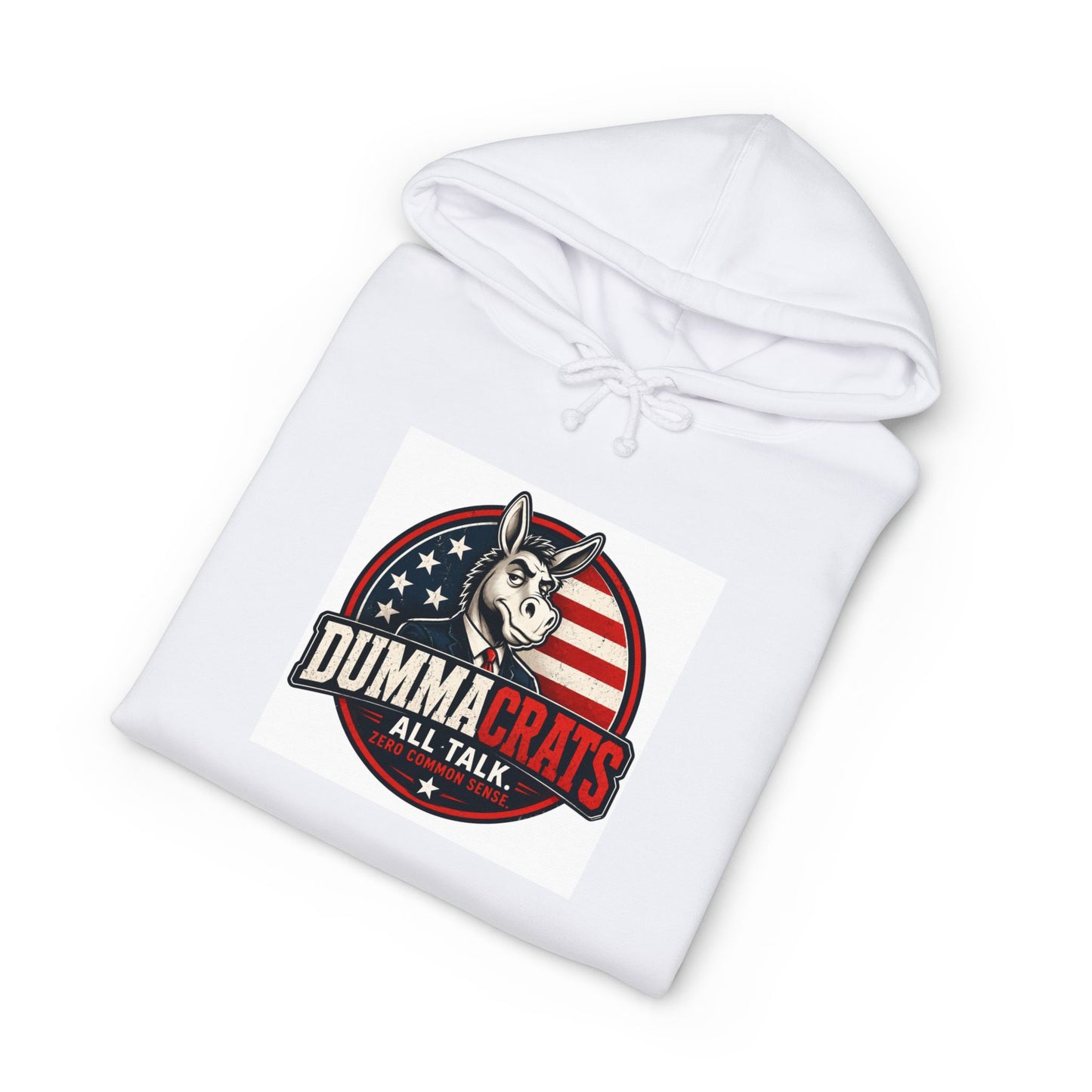Dummacrats All Talk Hoodie – Political Satire Pullover with Donkey Logo