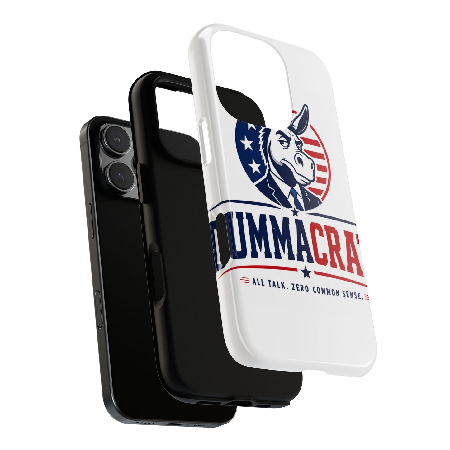 Phone Case — 'DemmaCrat' Political Donkey Design, Patriotic Anti-Democrat Graphic