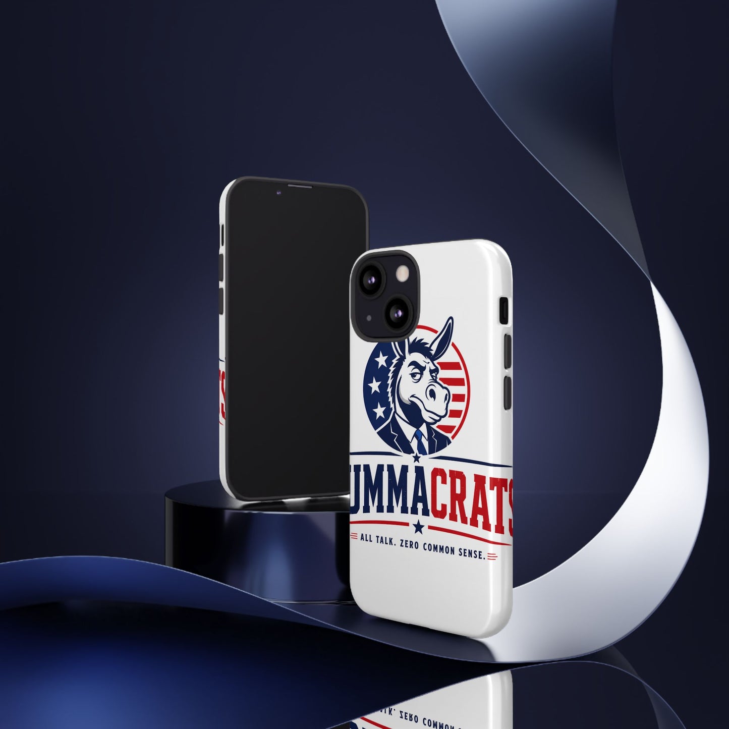 Phone Case — 'DemmaCrat' Political Donkey Design, Patriotic Anti-Democrat Graphic
