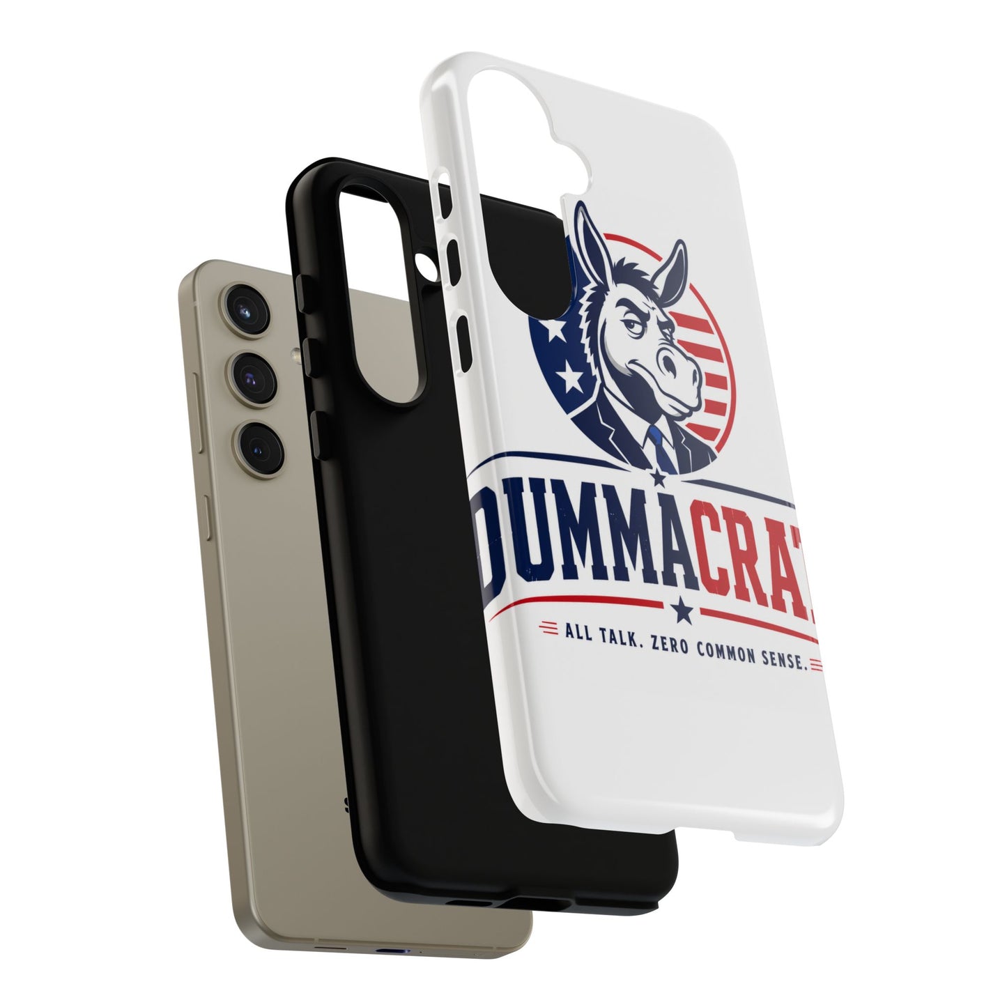 Phone Case — 'DemmaCrat' Political Donkey Design, Patriotic Anti-Democrat Graphic