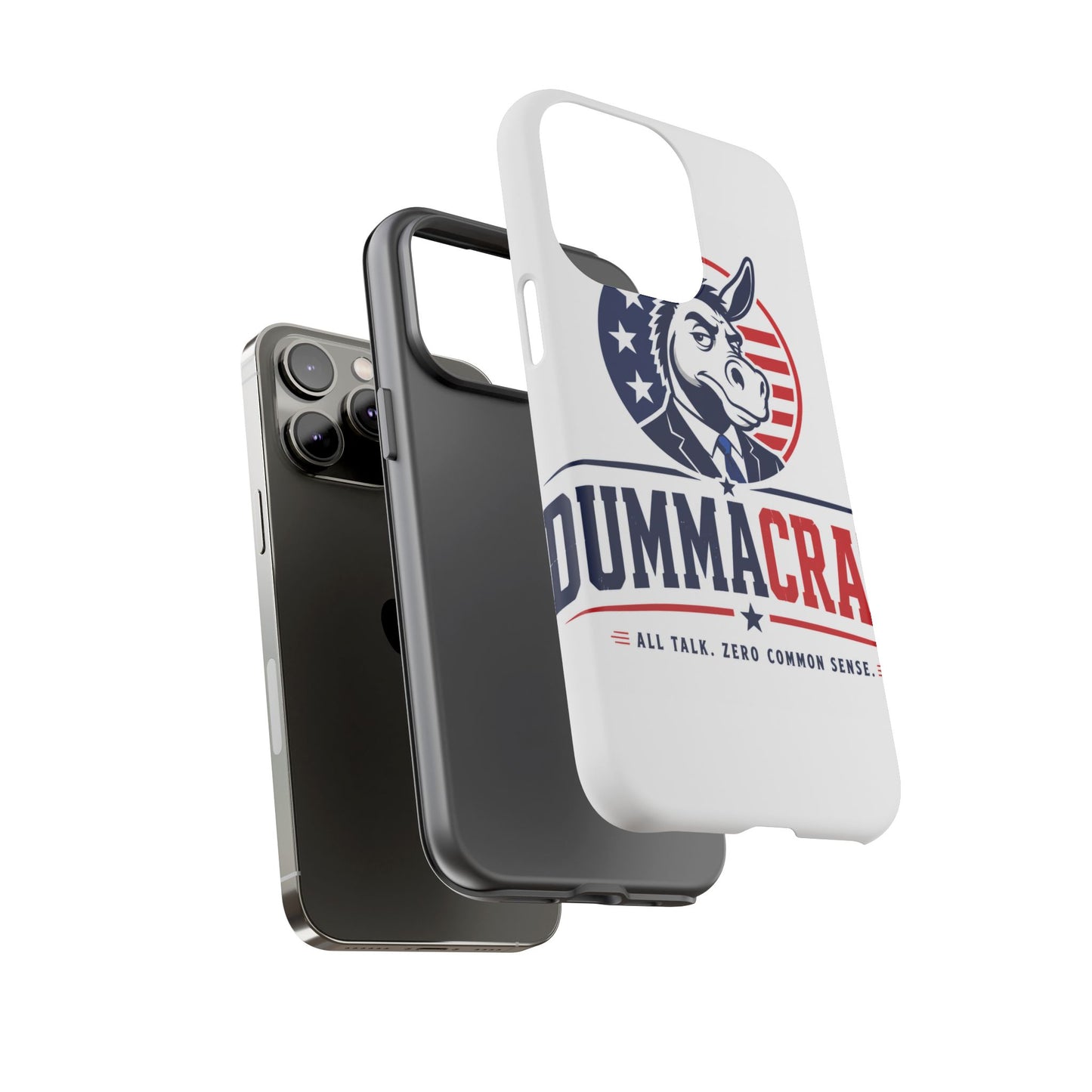 Phone Case — 'DemmaCrat' Political Donkey Design, Patriotic Anti-Democrat Graphic