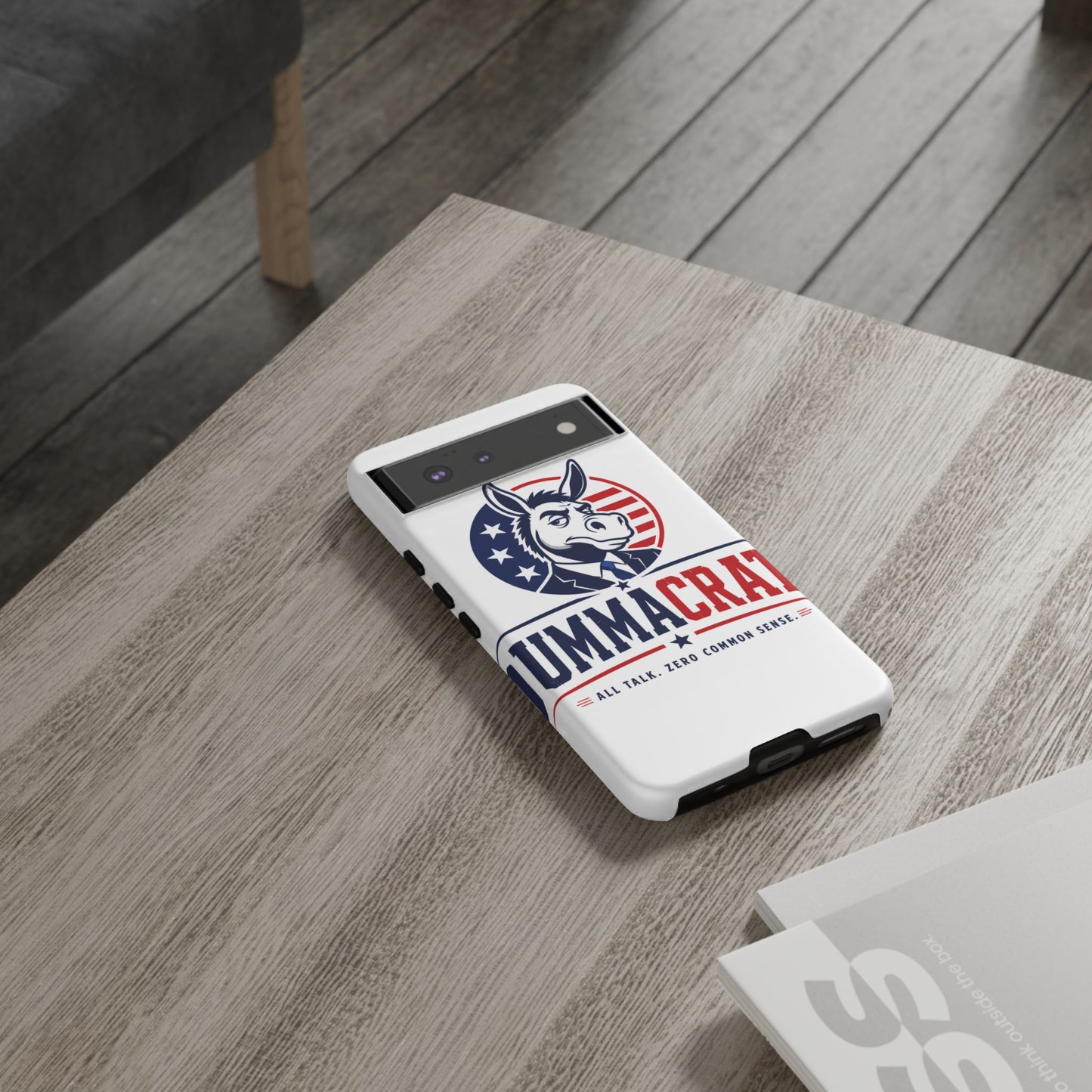 Phone Case — 'DemmaCrat' Political Donkey Design, Patriotic Anti-Democrat Graphic