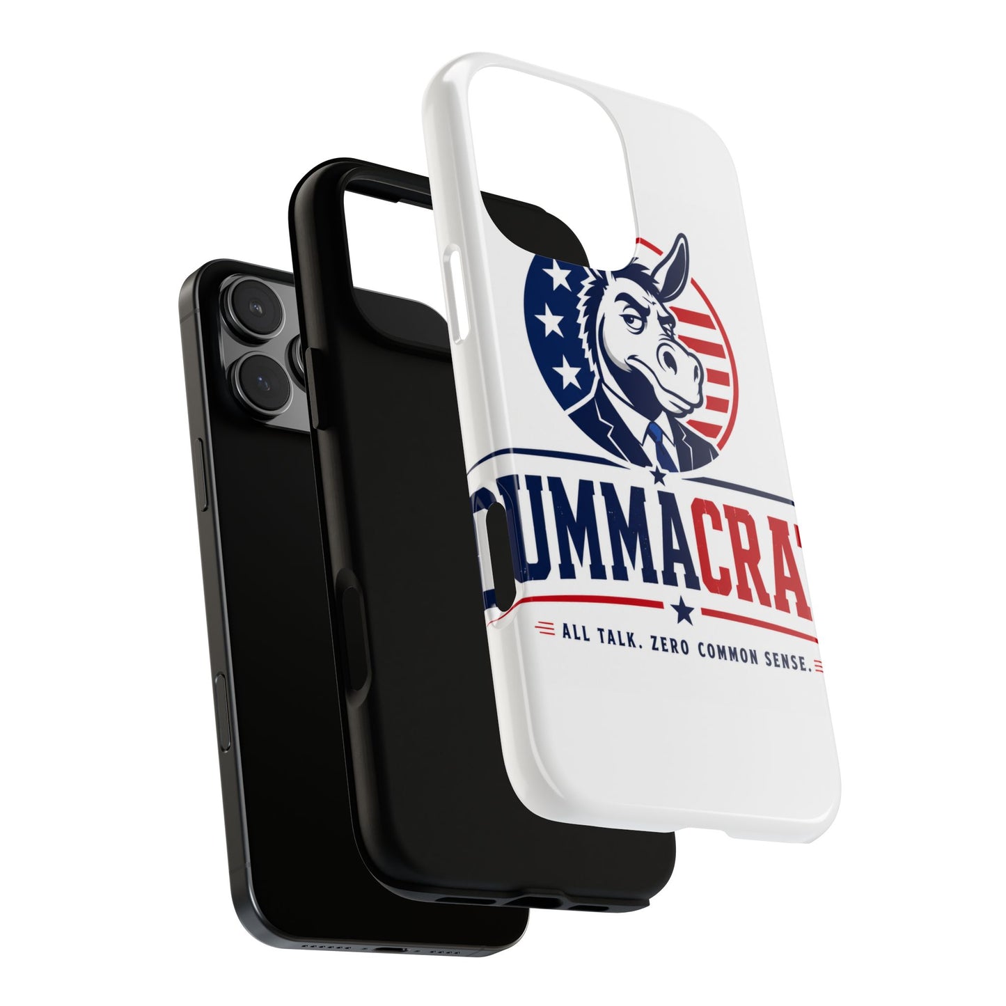 Phone Case — 'DemmaCrat' Political Donkey Design, Patriotic Anti-Democrat Graphic