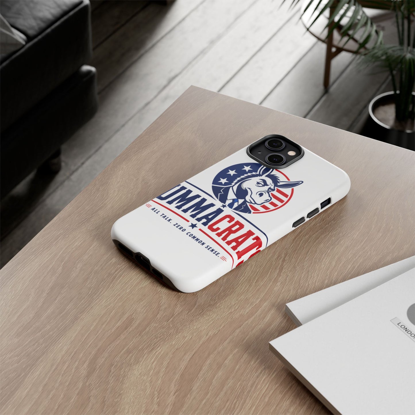 Phone Case — 'DemmaCrat' Political Donkey Design, Patriotic Anti-Democrat Graphic