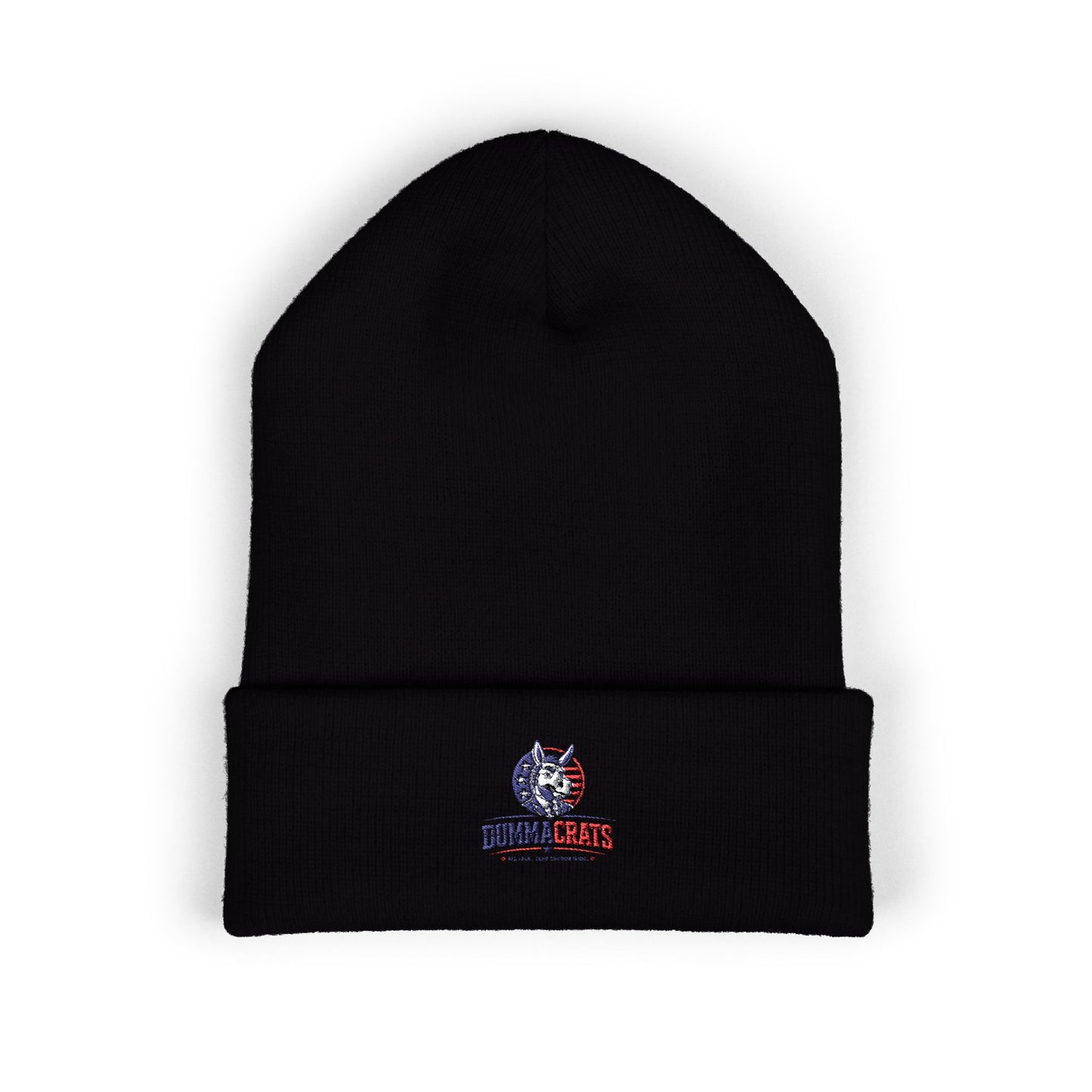 Patriotic Bulldog Embroidered Cuffed Beanie