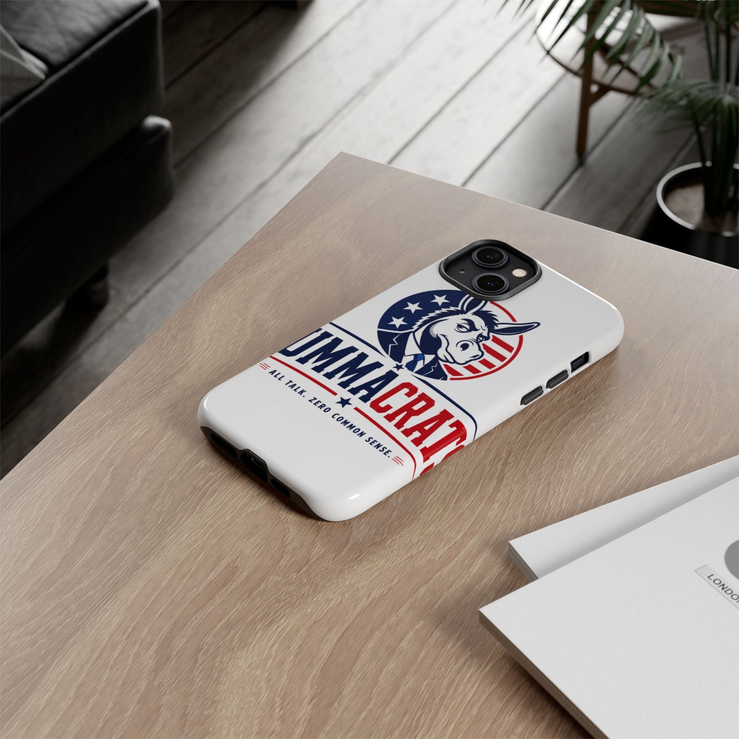 Phone Case — 'DemmaCrat' Political Donkey Design, Patriotic Anti-Democrat Graphic