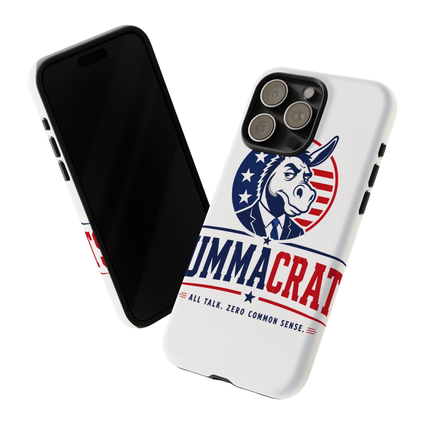 Phone Case — 'DemmaCrat' Political Donkey Design, Patriotic Anti-Democrat Graphic