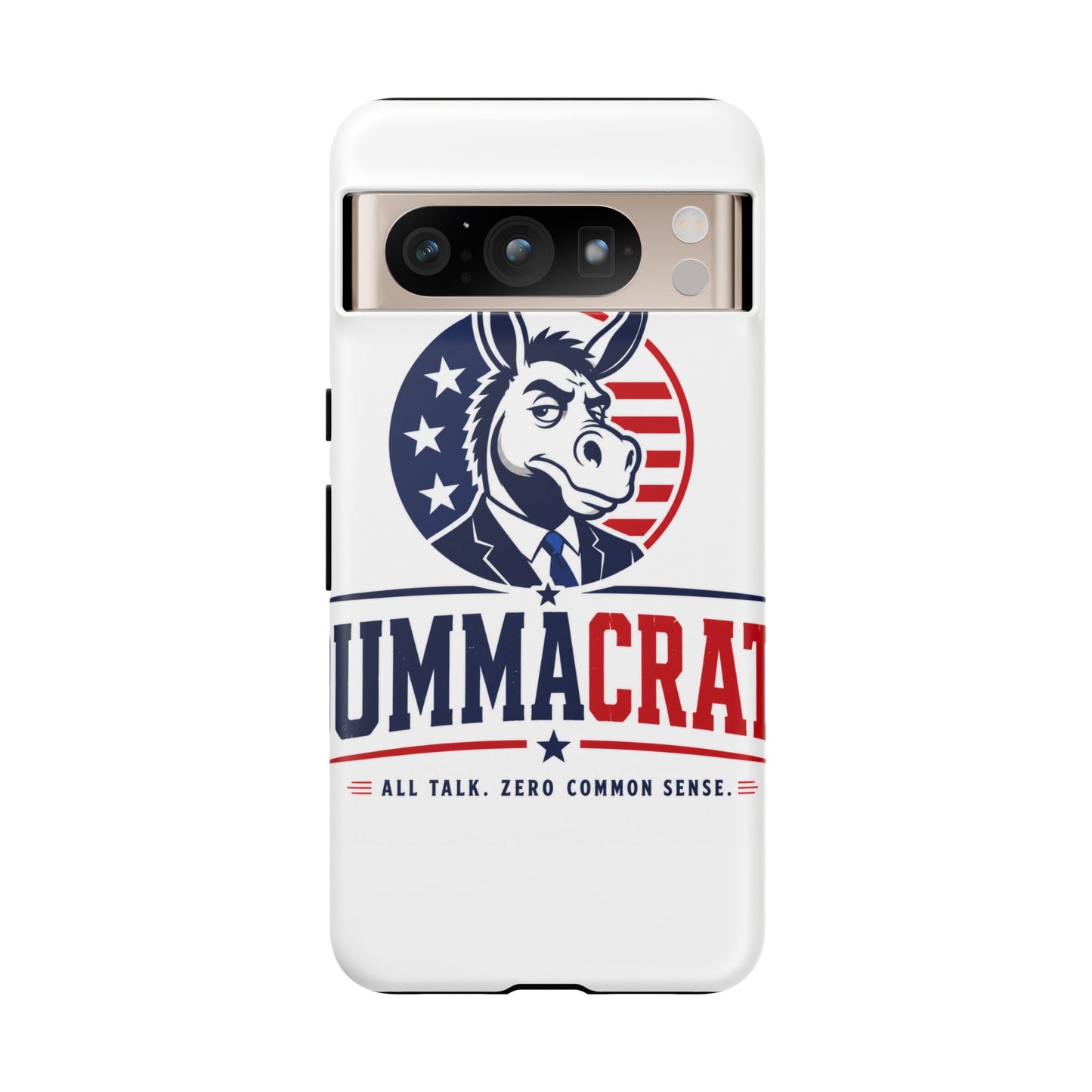 Phone Case — 'DemmaCrat' Political Donkey Design, Patriotic Anti-Democrat Graphic