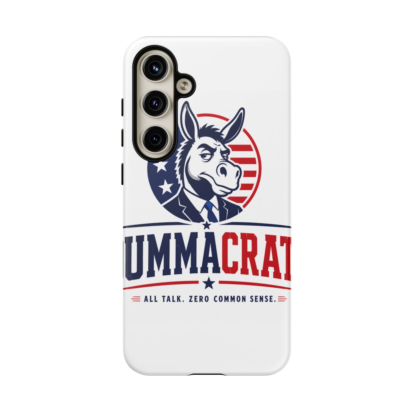 Phone Case — 'DemmaCrat' Political Donkey Design, Patriotic Anti-Democrat Graphic
