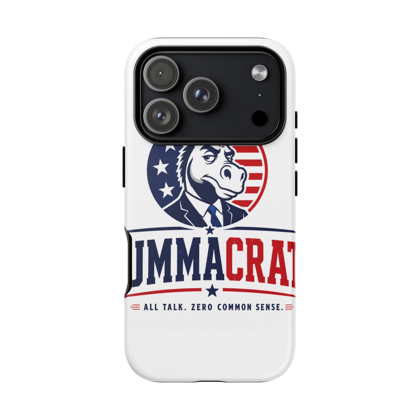 Phone Case — 'DemmaCrat' Political Donkey Design, Patriotic Anti-Democrat Graphic