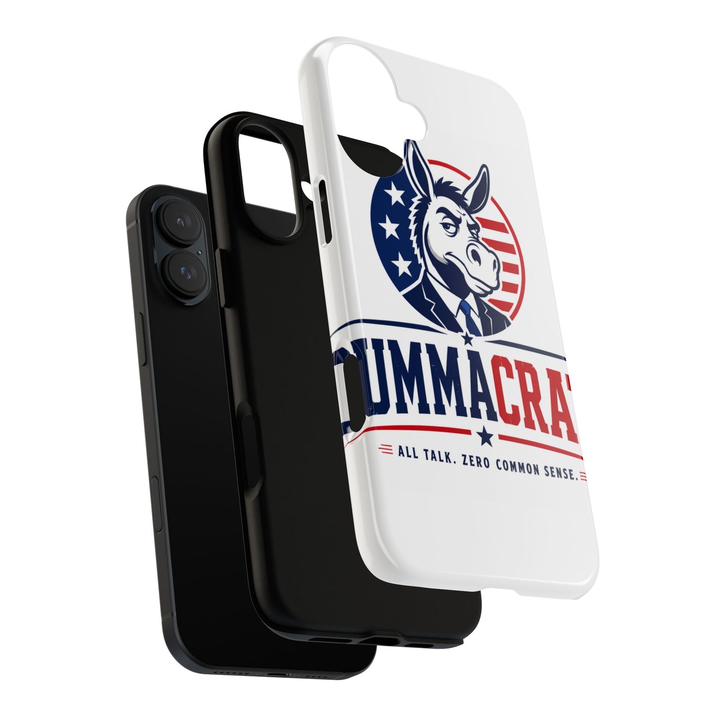 Phone Case — 'DemmaCrat' Political Donkey Design, Patriotic Anti-Democrat Graphic
