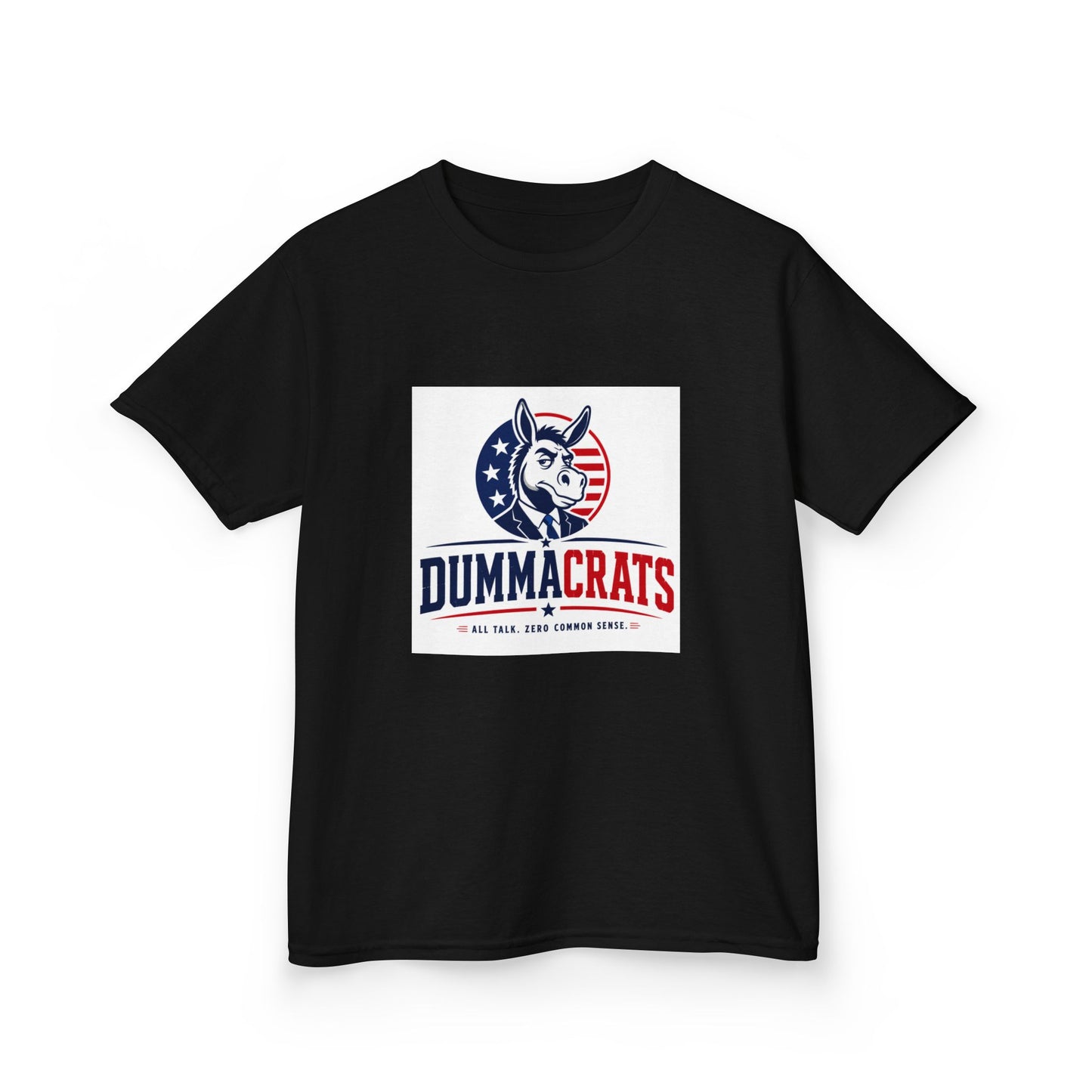 Kids Tee — "Dummacr@ts" Patriotic Donkey Graphic