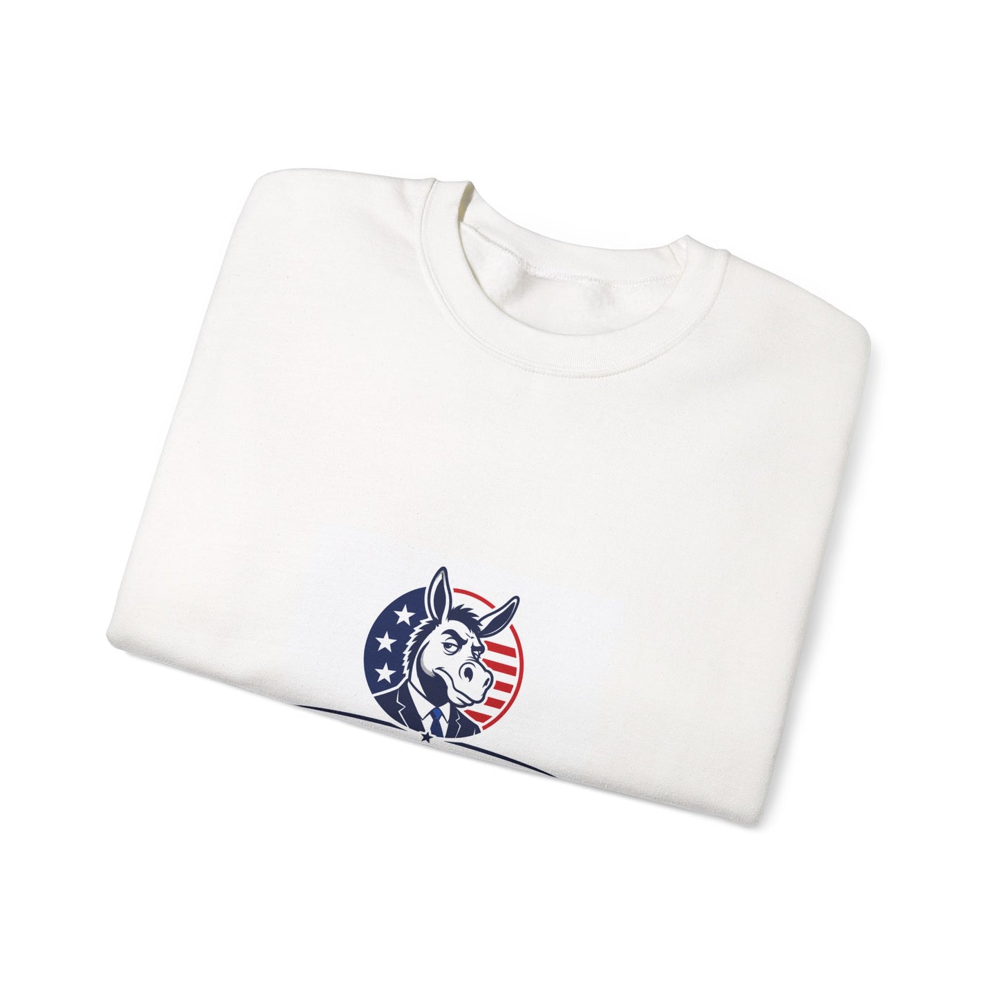 Crewneck Sweatshirt — 'Dummacrats' Patriotic Donkey Graphic