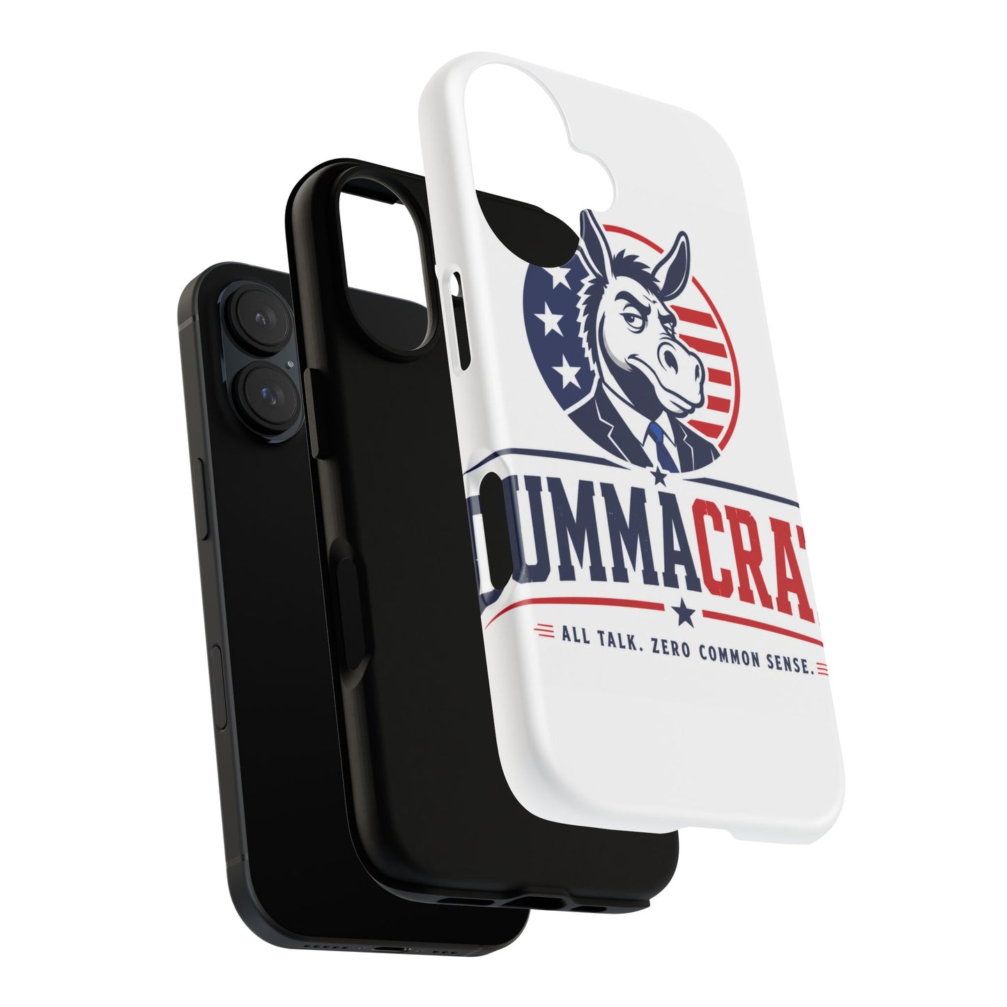 Phone Case — 'DemmaCrat' Political Donkey Design, Patriotic Anti-Democrat Graphic