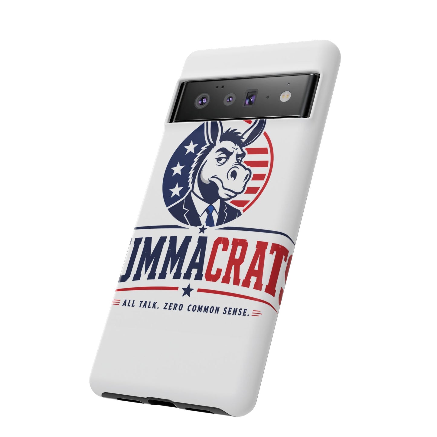 Phone Case — 'DemmaCrat' Political Donkey Design, Patriotic Anti-Democrat Graphic