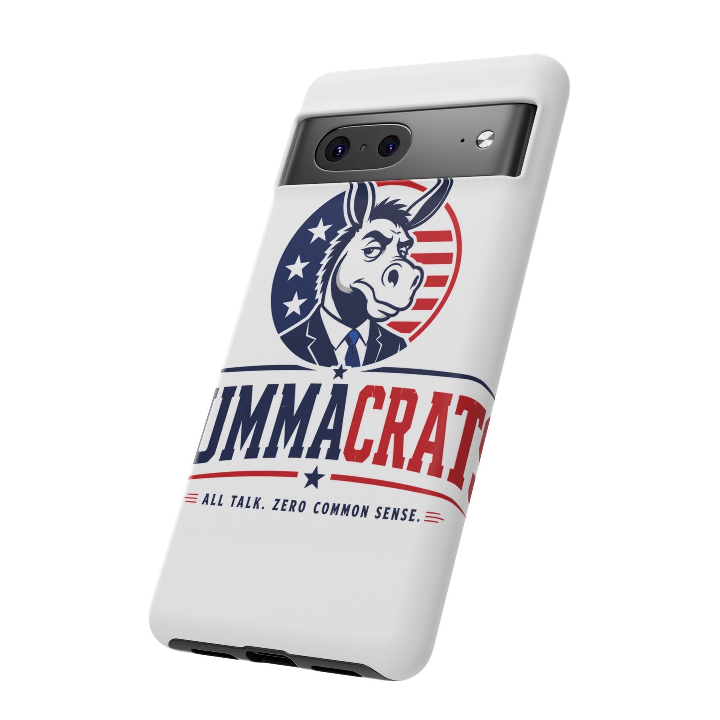 Phone Case — 'DemmaCrat' Political Donkey Design, Patriotic Anti-Democrat Graphic