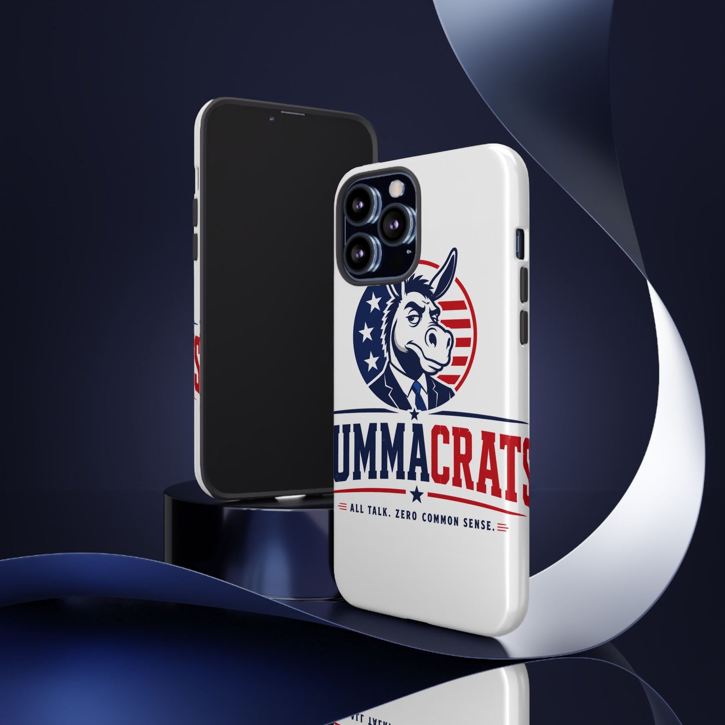 Phone Case — 'DemmaCrat' Political Donkey Design, Patriotic Anti-Democrat Graphic