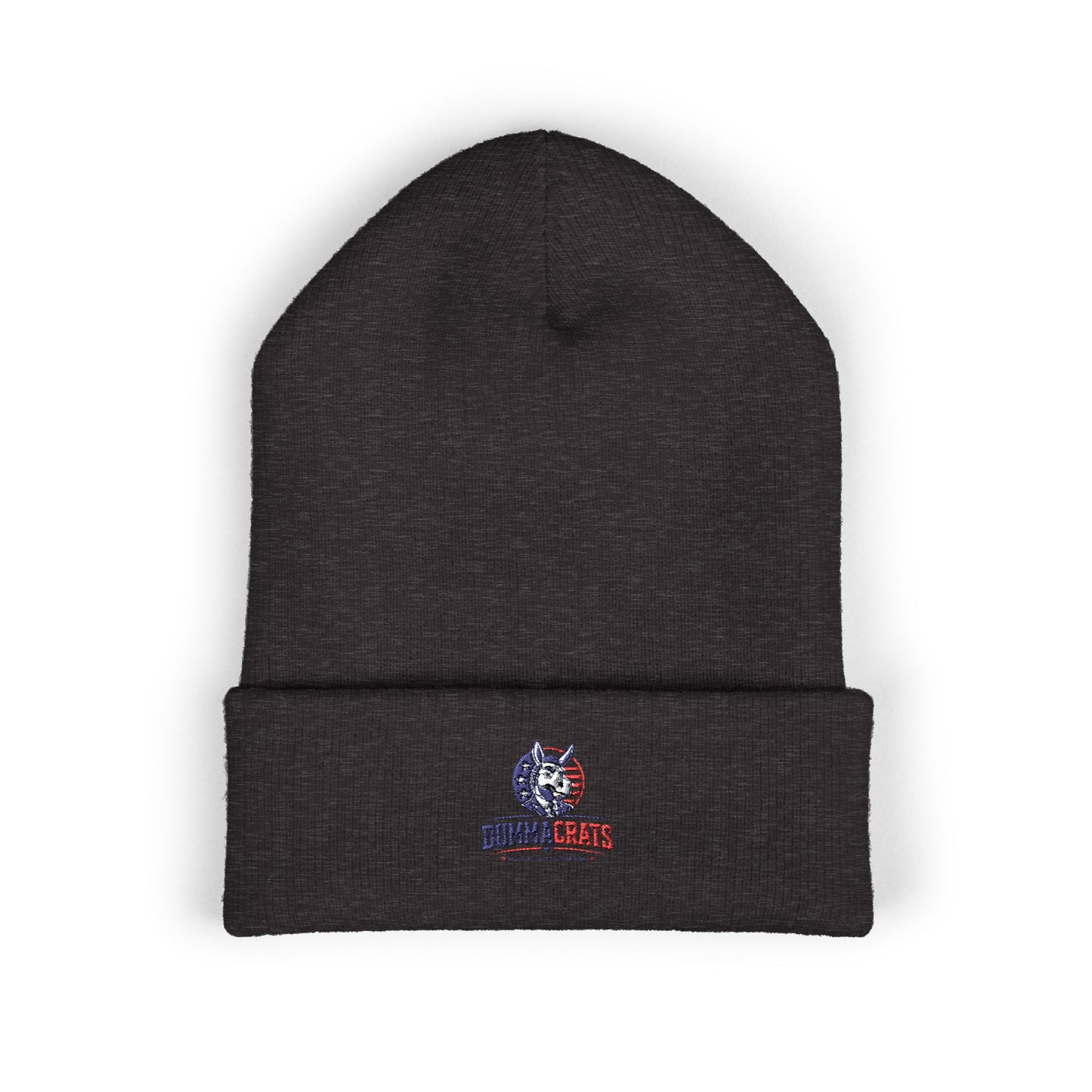 Patriotic Bulldog Embroidered Cuffed Beanie