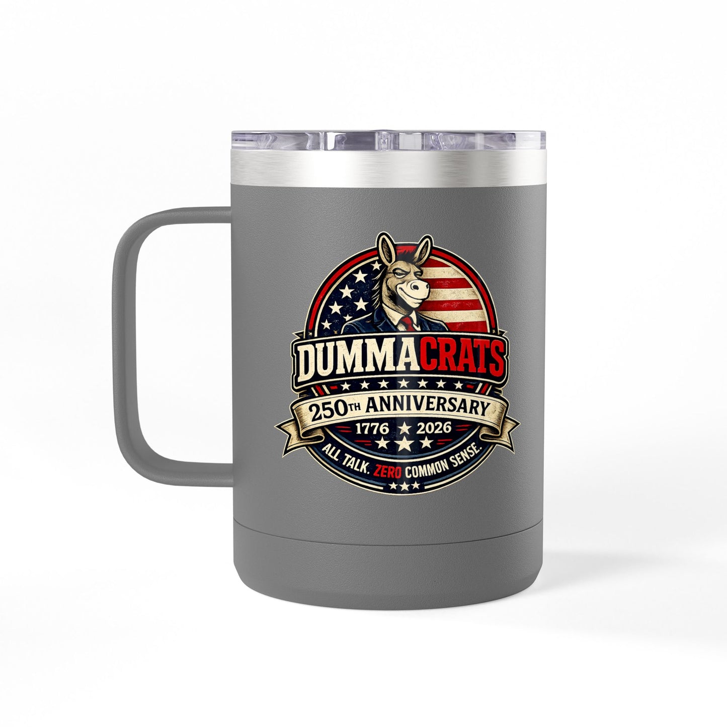Veteran Muscle Coffee Tumbler 15oz — American Flag 'Veterans' Shield Travel Mug