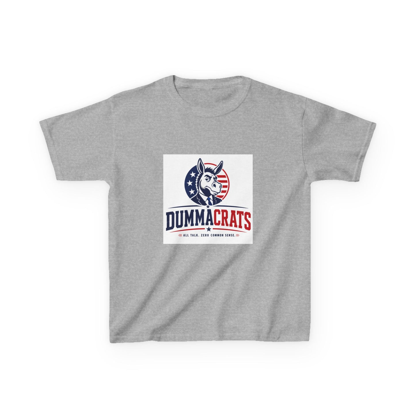 Kids Tee — "Dummacr@ts" Patriotic Donkey Graphic