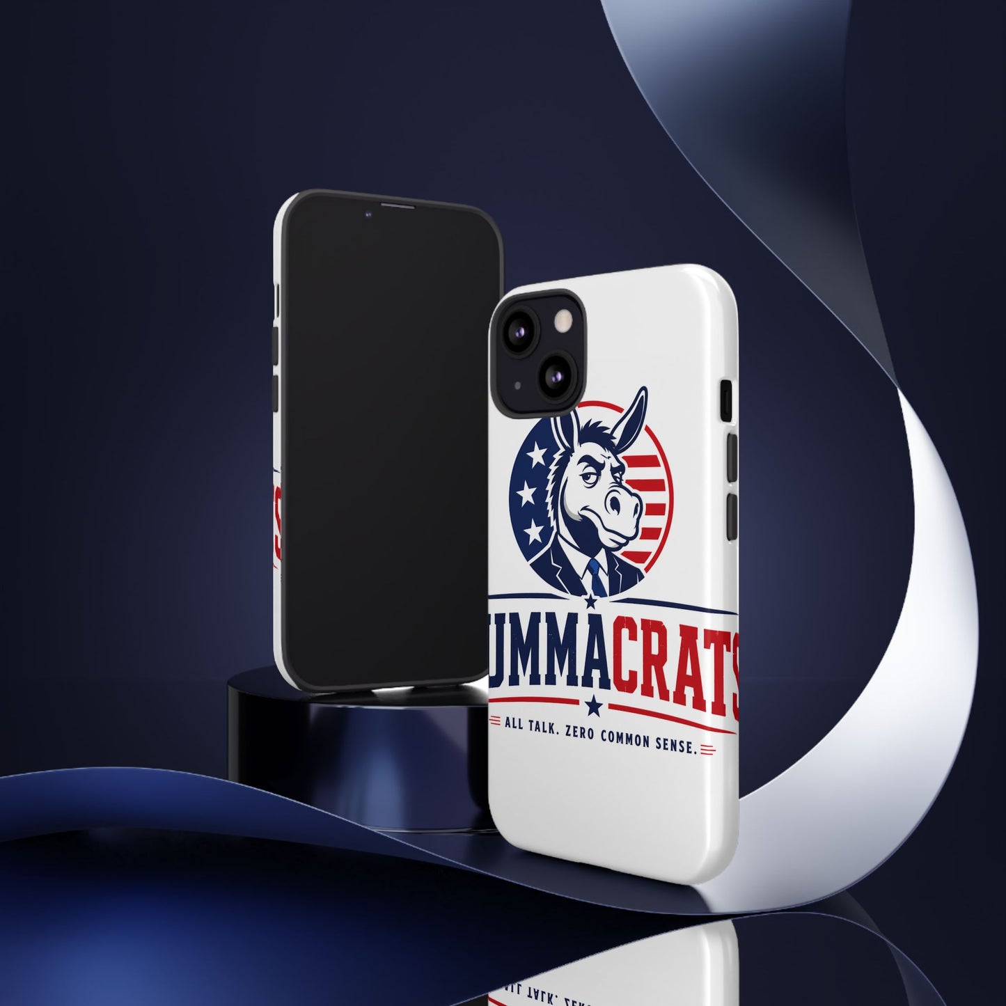 Phone Case — 'DemmaCrat' Political Donkey Design, Patriotic Anti-Democrat Graphic