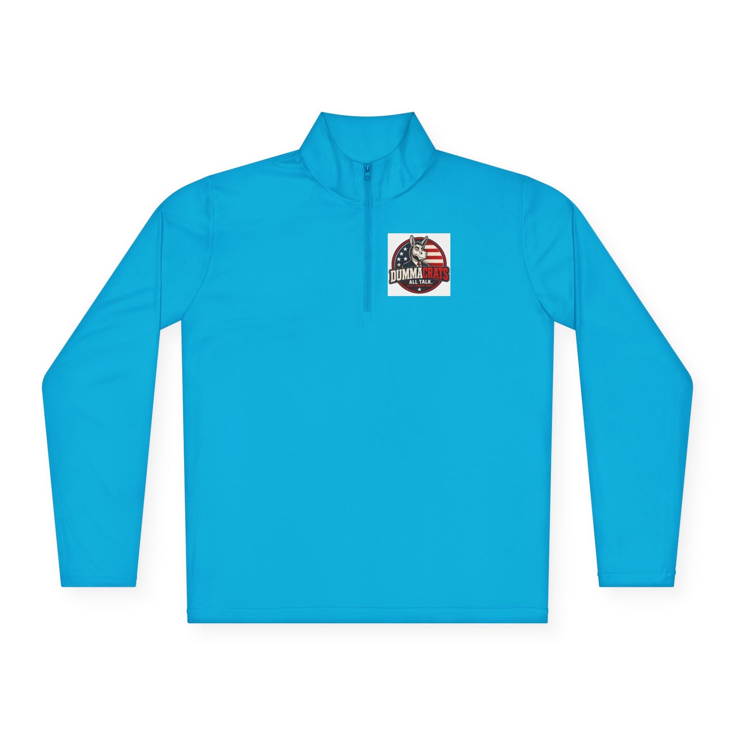 Quarter-Zip Pullover - Trump 2024 Helmet American Flag Logo