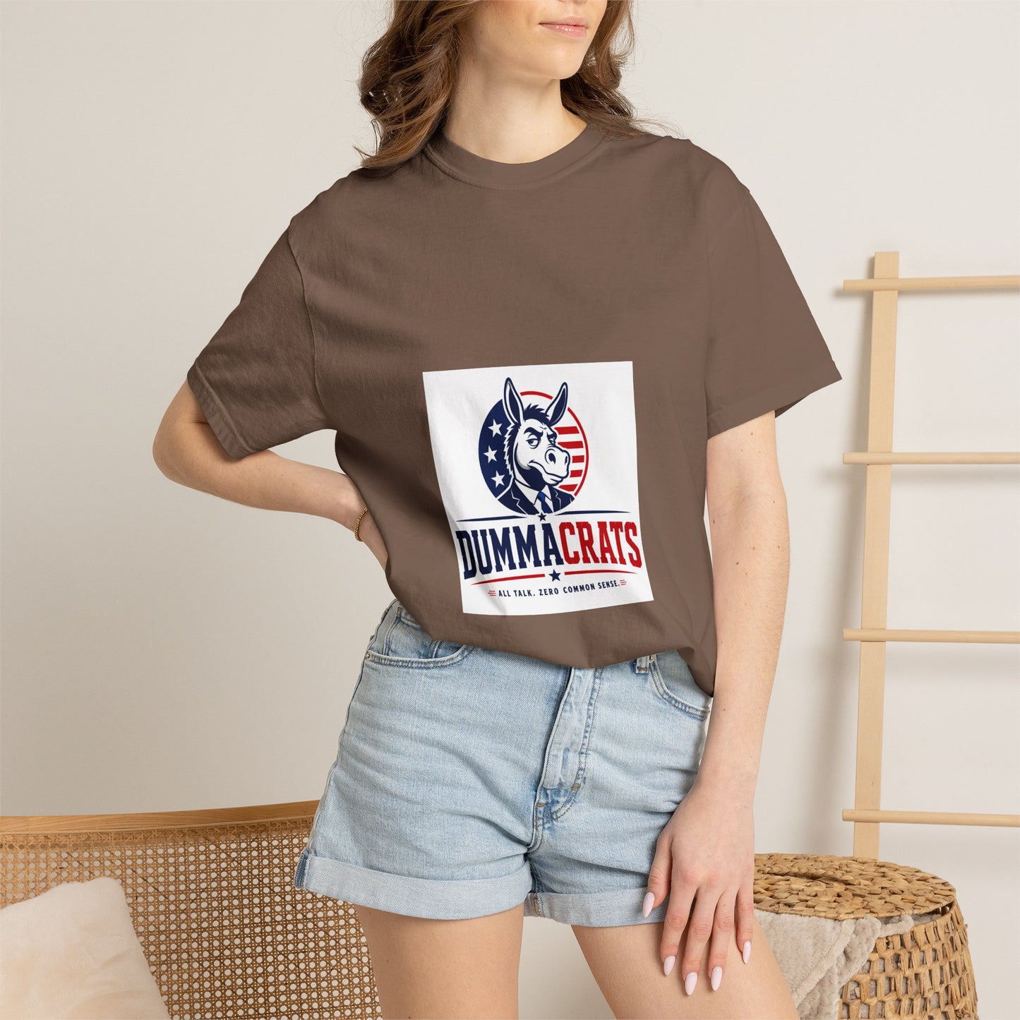 Political Satire T‑Shirt — "Dummacrats" Patriotic Donkey Graphic