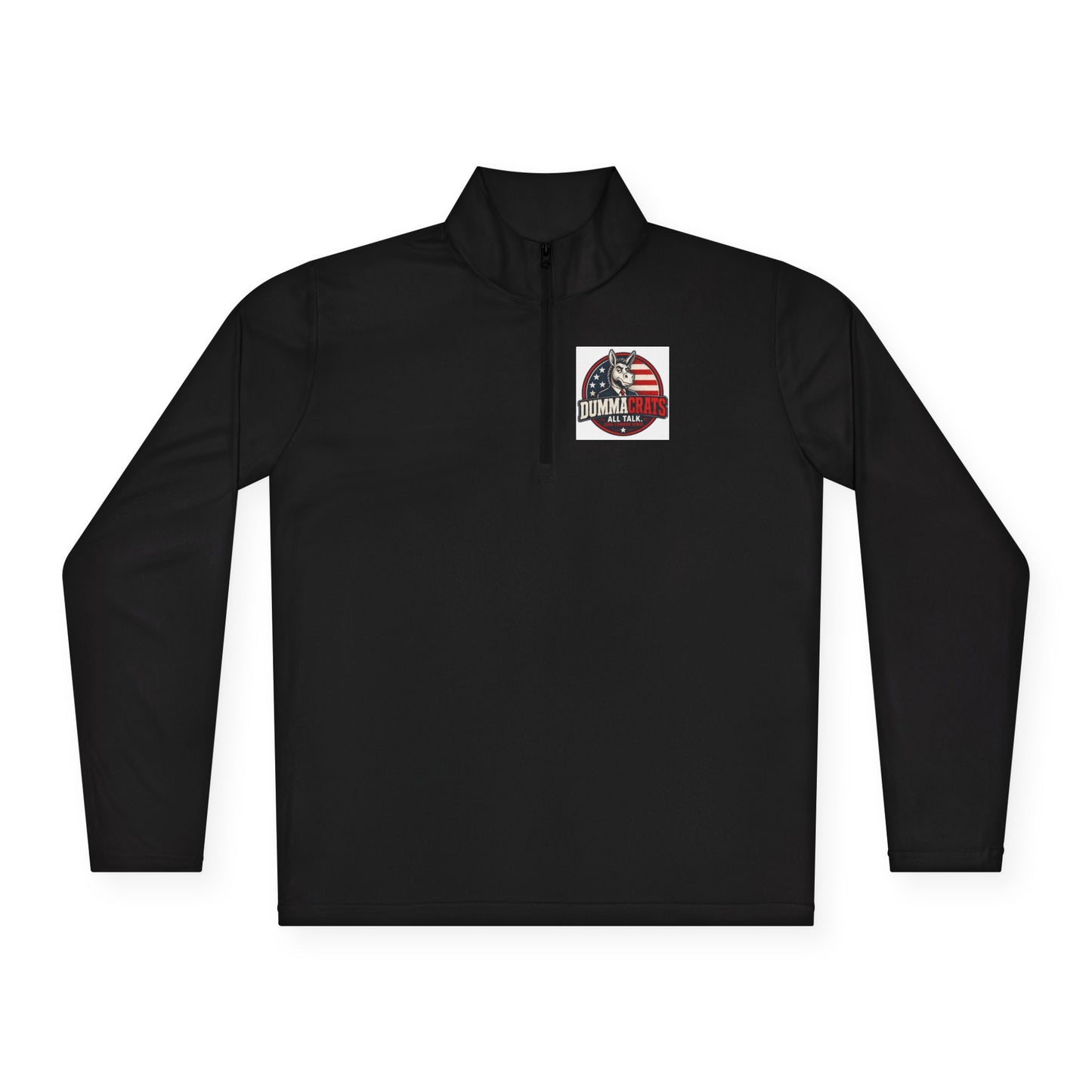 Quarter-Zip Pullover - Trump 2024 Helmet American Flag Logo