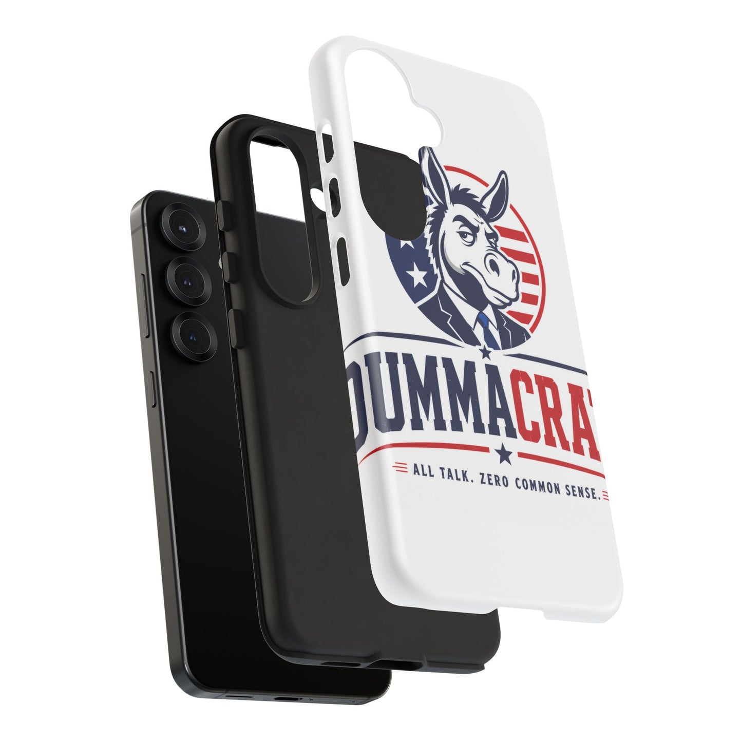 Phone Case — 'DemmaCrat' Political Donkey Design, Patriotic Anti-Democrat Graphic