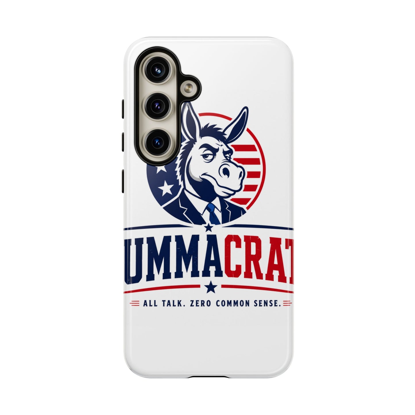 Phone Case — 'DemmaCrat' Political Donkey Design, Patriotic Anti-Democrat Graphic