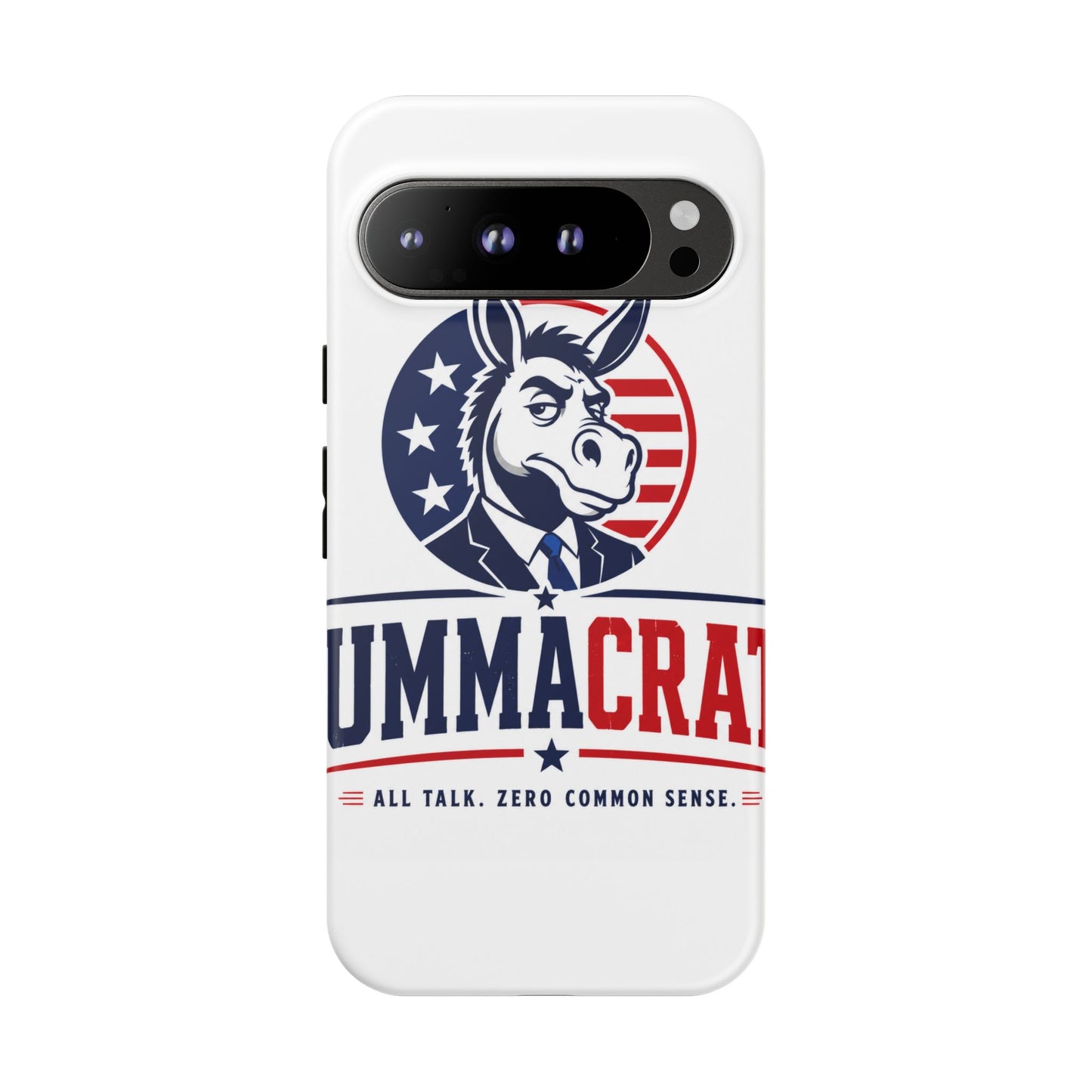 Phone Case — 'DemmaCrat' Political Donkey Design, Patriotic Anti-Democrat Graphic