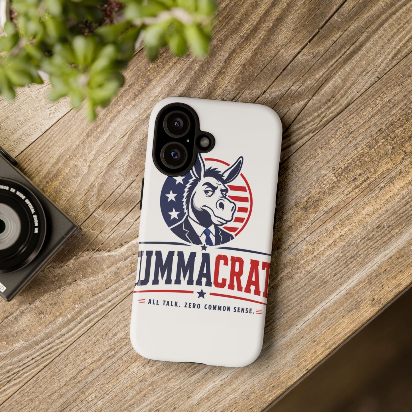 Phone Case — 'DemmaCrat' Political Donkey Design, Patriotic Anti-Democrat Graphic