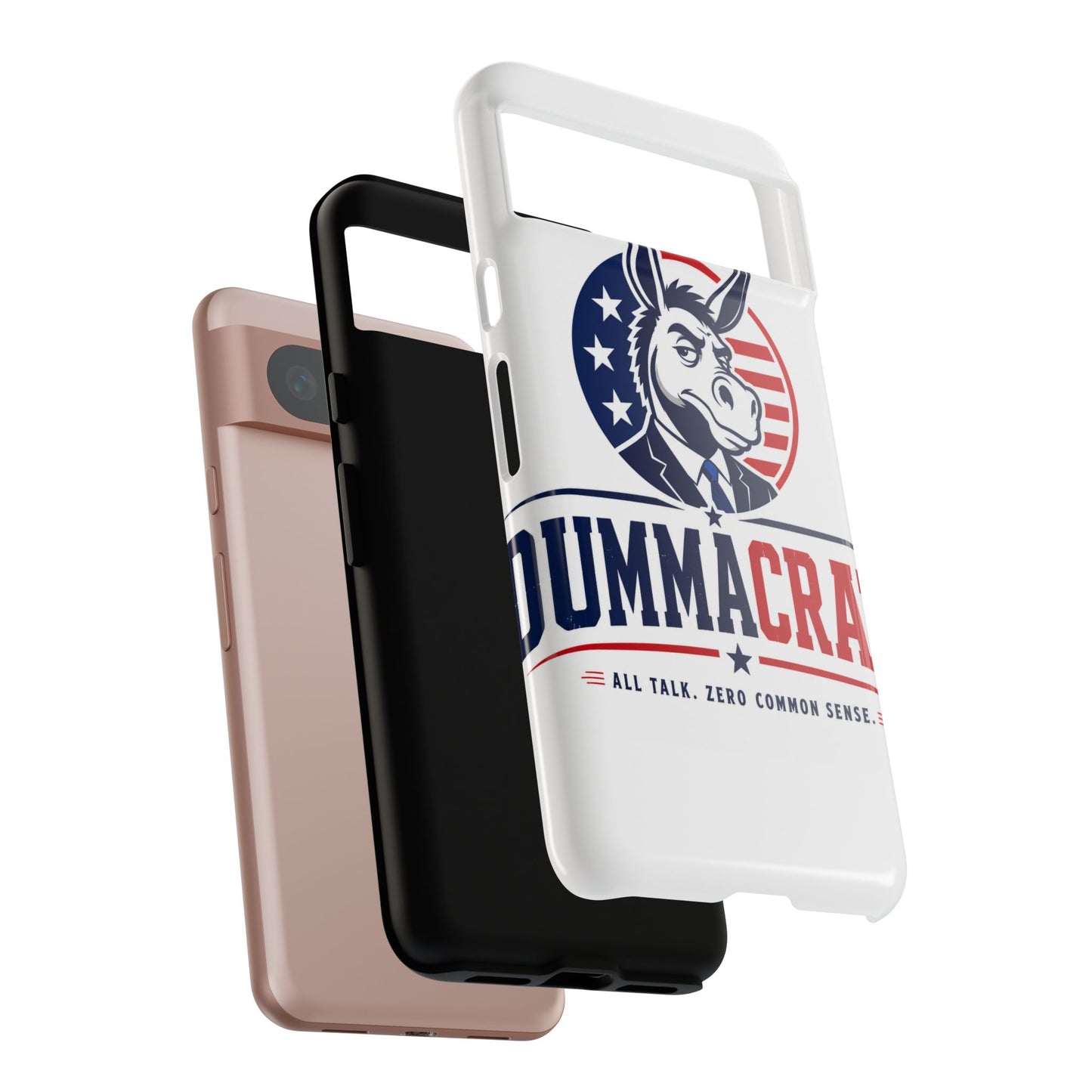 Phone Case — 'DemmaCrat' Political Donkey Design, Patriotic Anti-Democrat Graphic