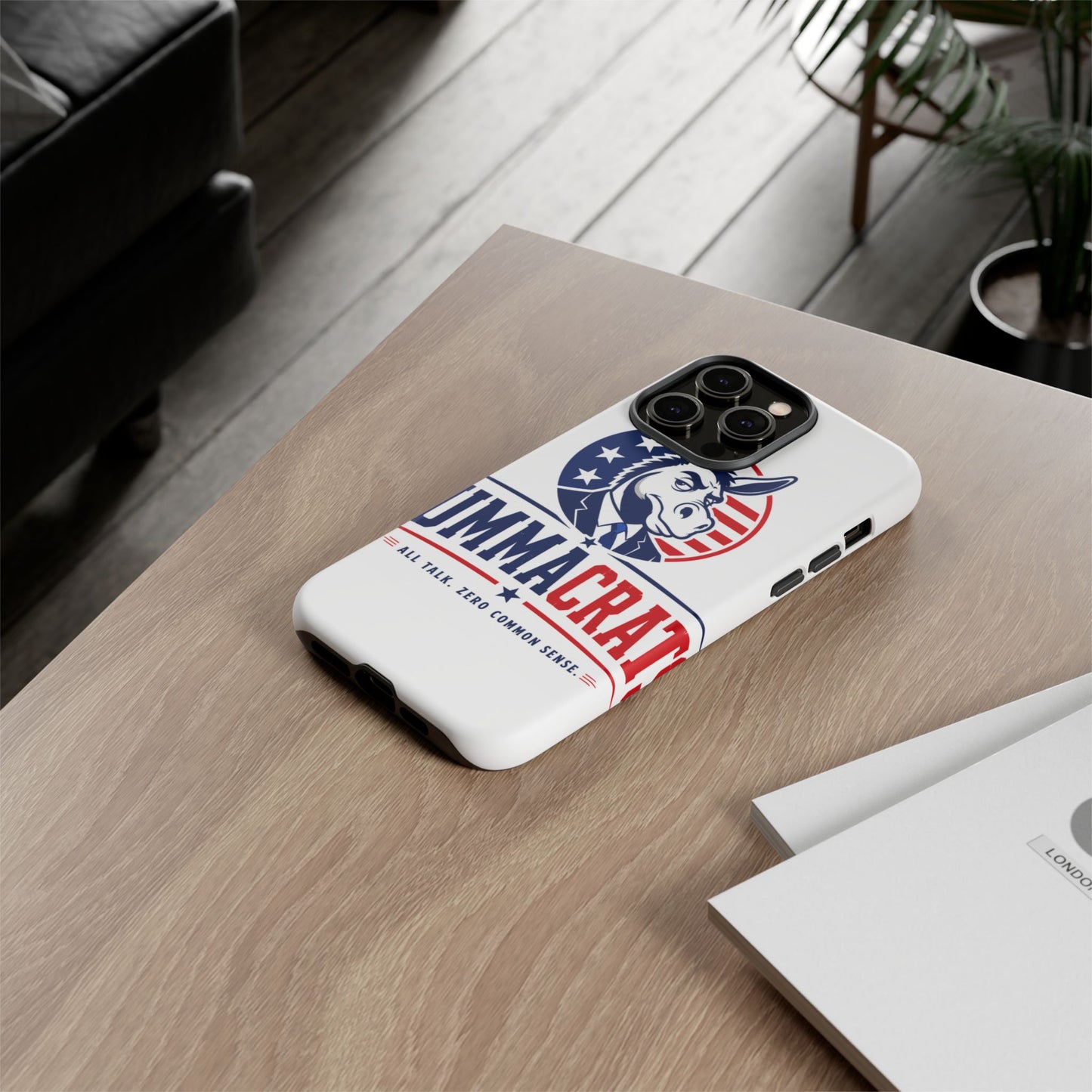 Phone Case — 'DemmaCrat' Political Donkey Design, Patriotic Anti-Democrat Graphic