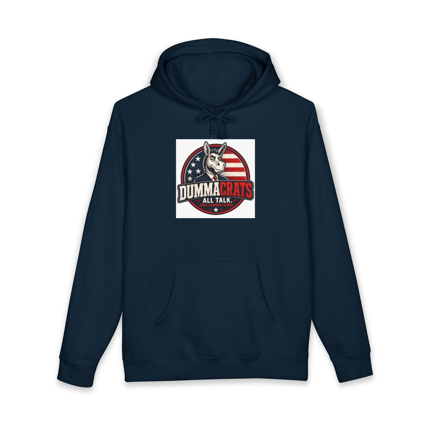 Dummacrats All Talk Hoodie – Political Satire Pullover with Donkey Logo