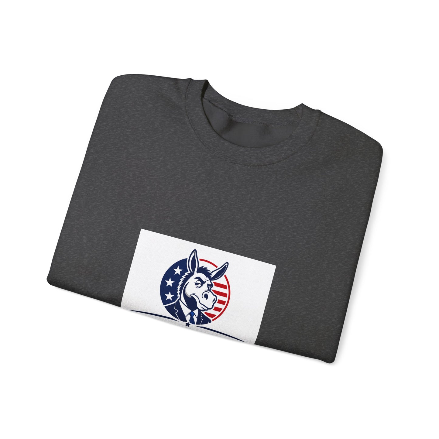 Crewneck Sweatshirt — 'Dummacrats' Patriotic Donkey Graphic