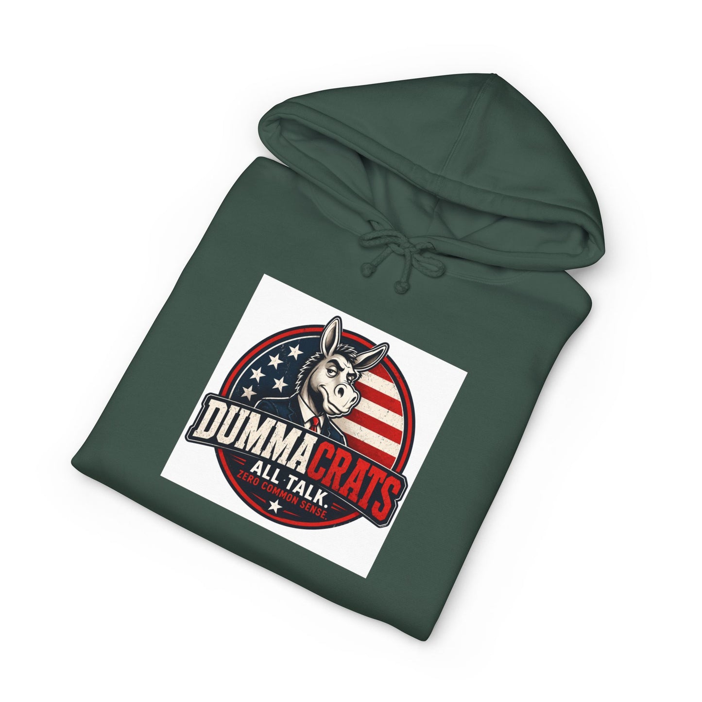 Dummacrats All Talk Hoodie – Political Satire Pullover with Donkey Logo