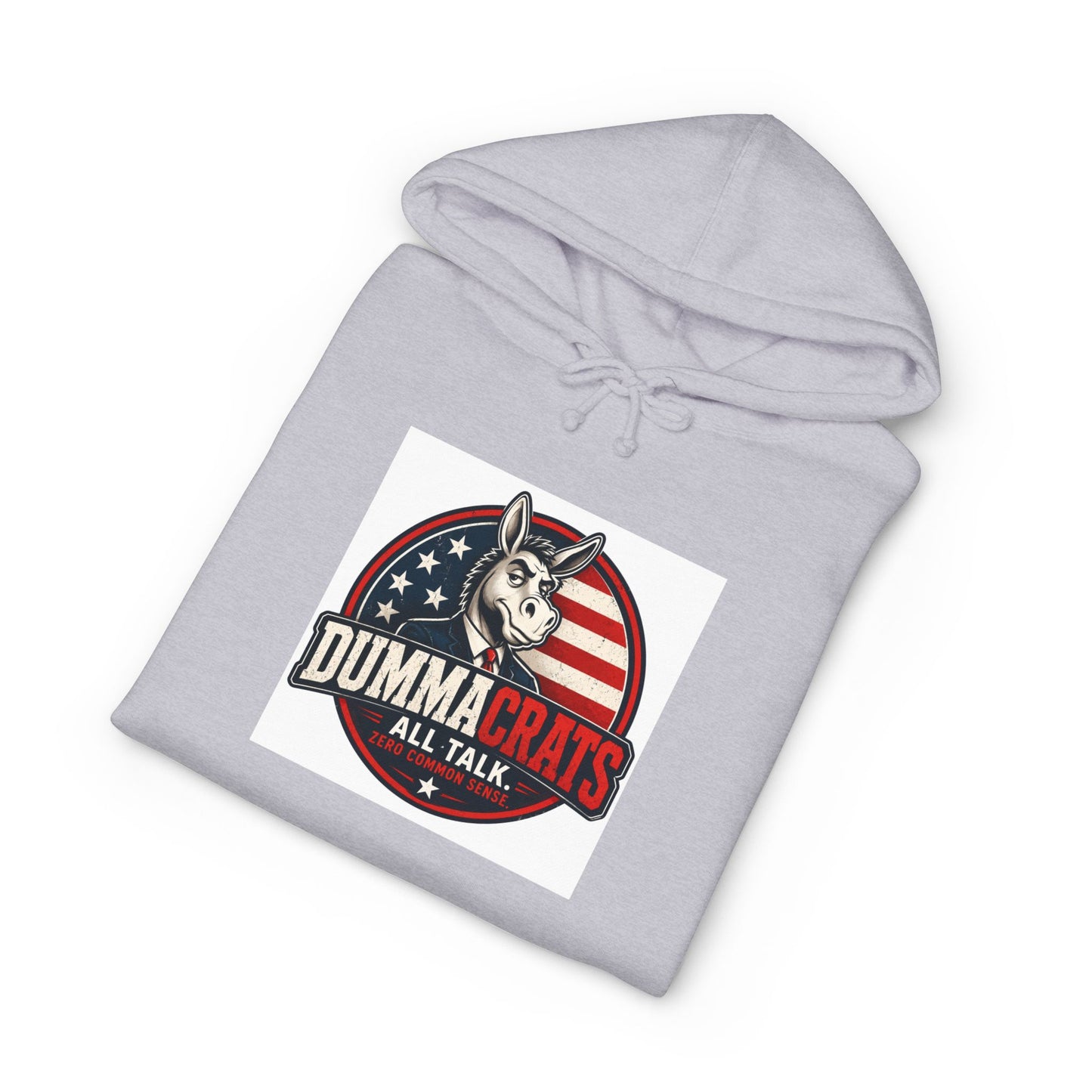 Dummacrats All Talk Hoodie – Political Satire Pullover with Donkey Logo