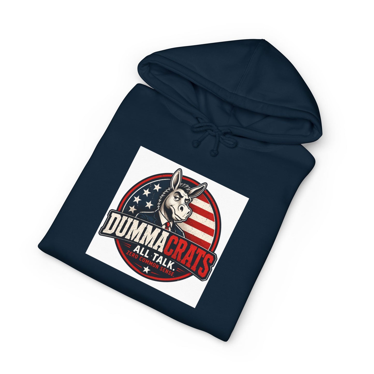 Dummacrats All Talk Hoodie – Political Satire Pullover with Donkey Logo