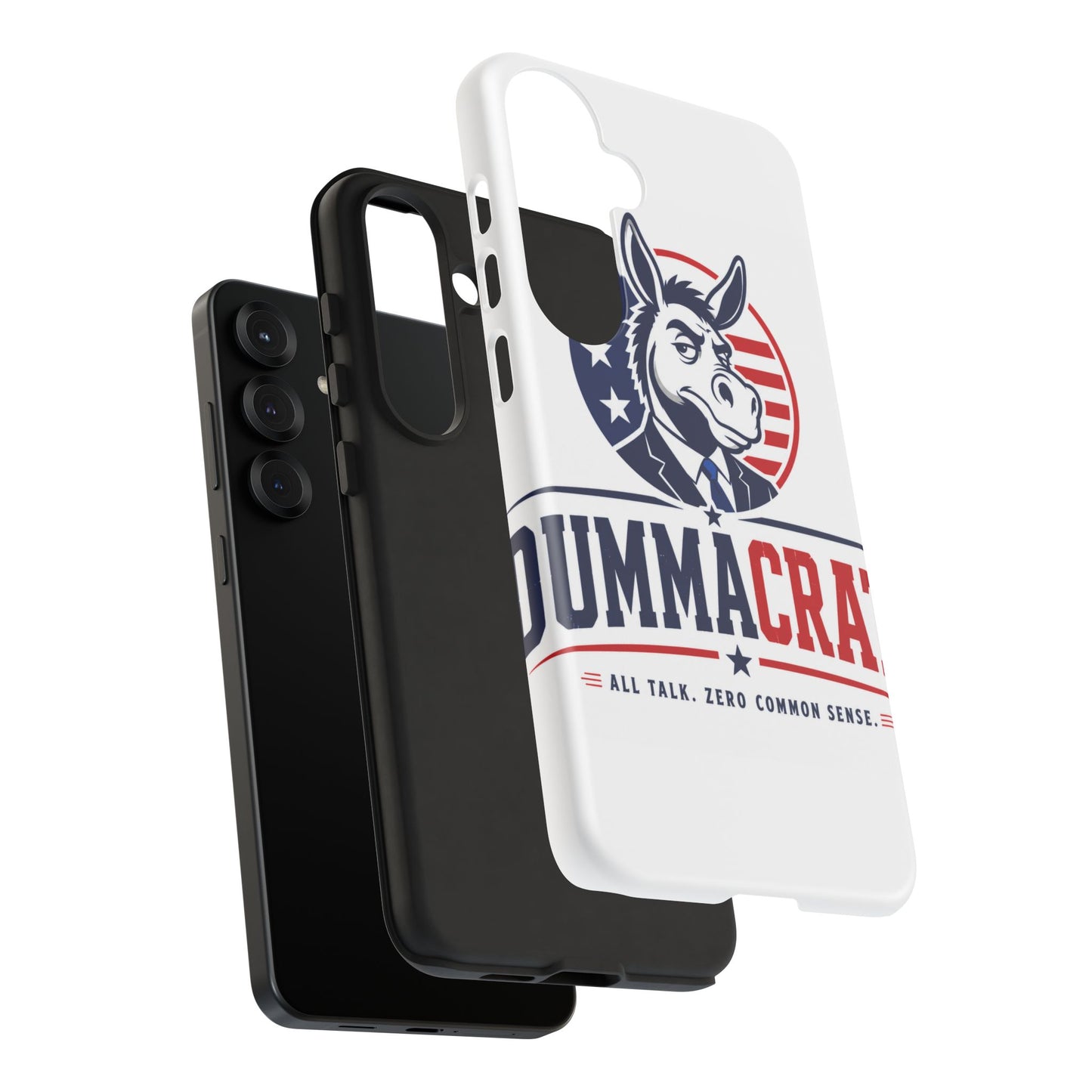 Phone Case — 'DemmaCrat' Political Donkey Design, Patriotic Anti-Democrat Graphic