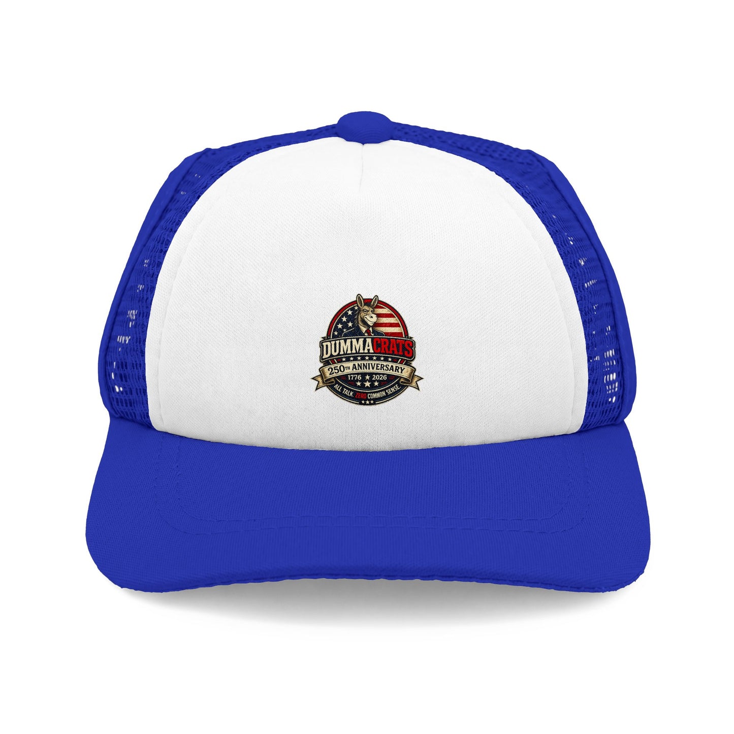 Dog Foamy Trucker Hat — Patriotic American Flag Pup Patch