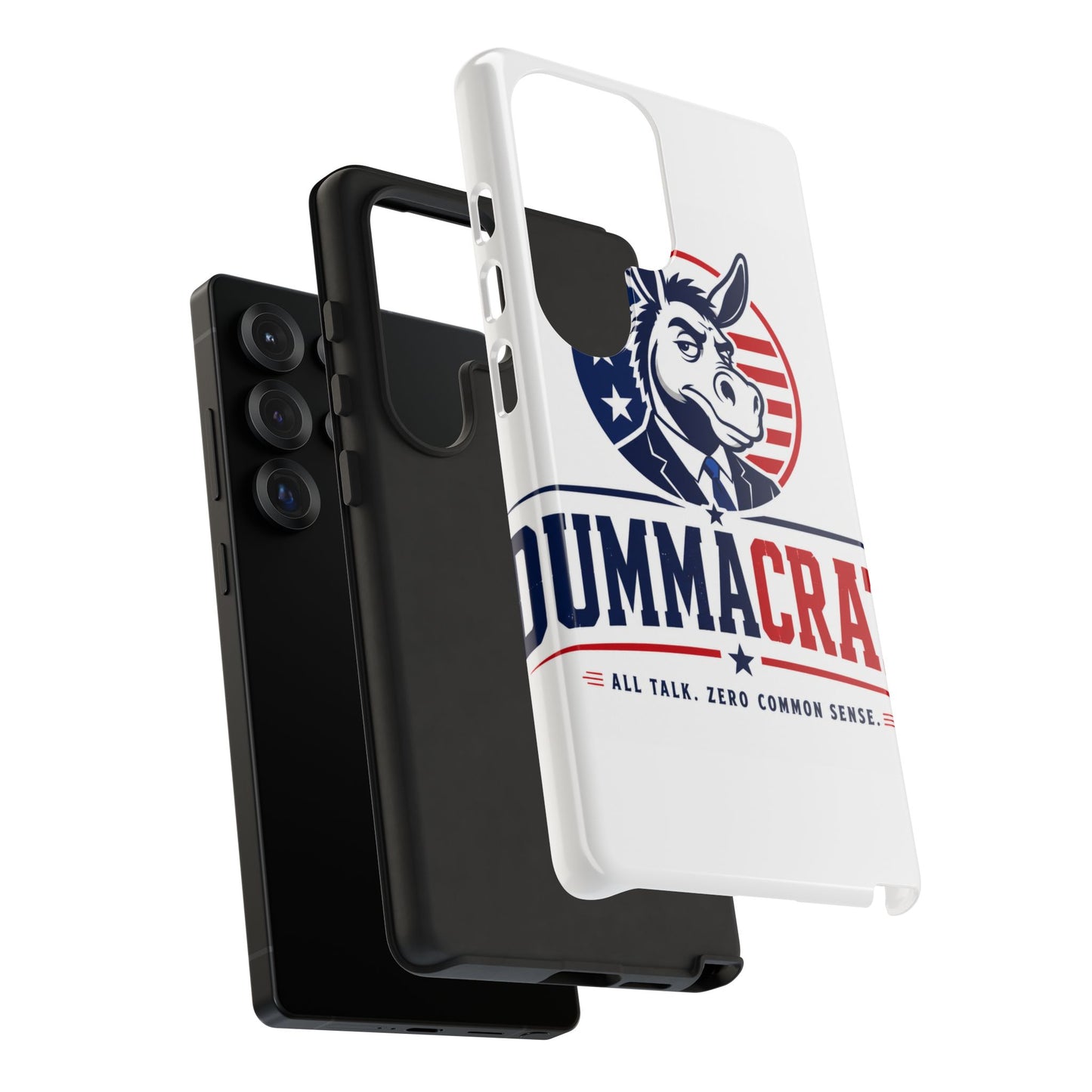 Phone Case — 'DemmaCrat' Political Donkey Design, Patriotic Anti-Democrat Graphic