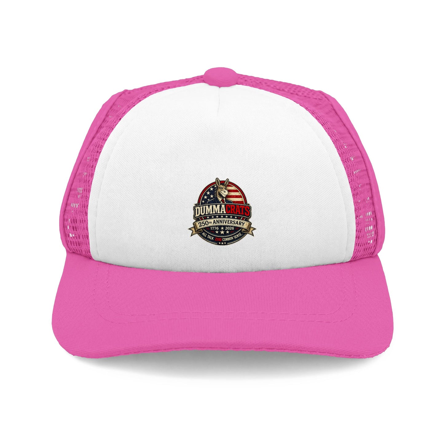 Dog Foamy Trucker Hat — Patriotic American Flag Pup Patch
